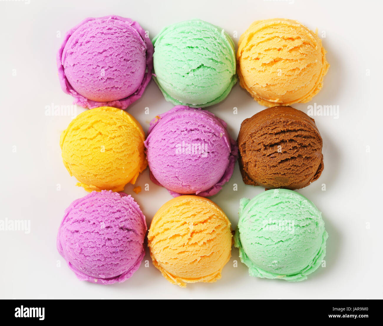 Scoops of ice cream assorted flavors Stock Photo Alamy