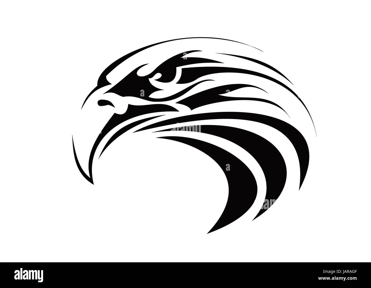 very big size tribal eagle tattoo illustration Stock Photo - Alamy