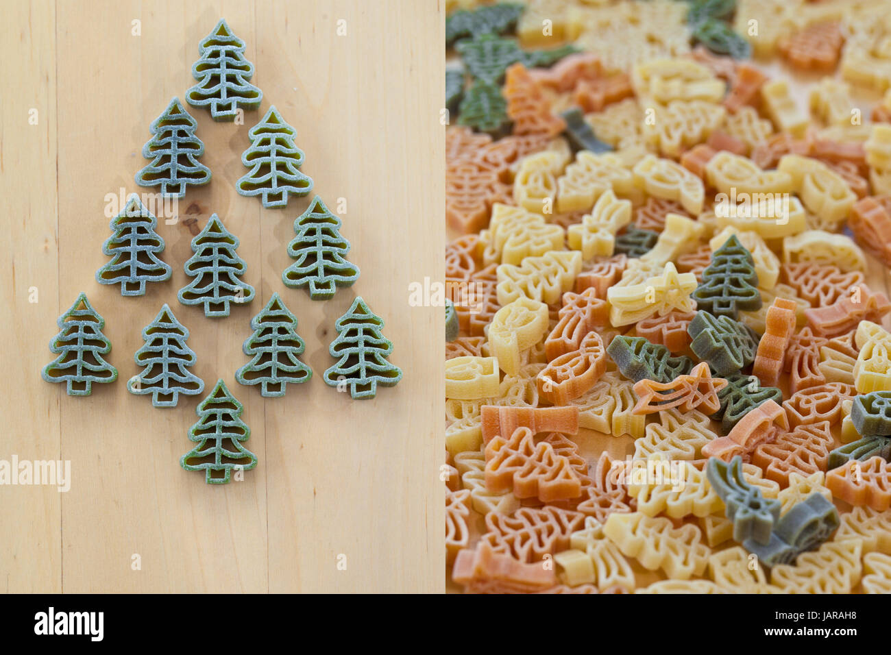 Bunte Pasta zu Weihnachten Stock Photo - Alamy