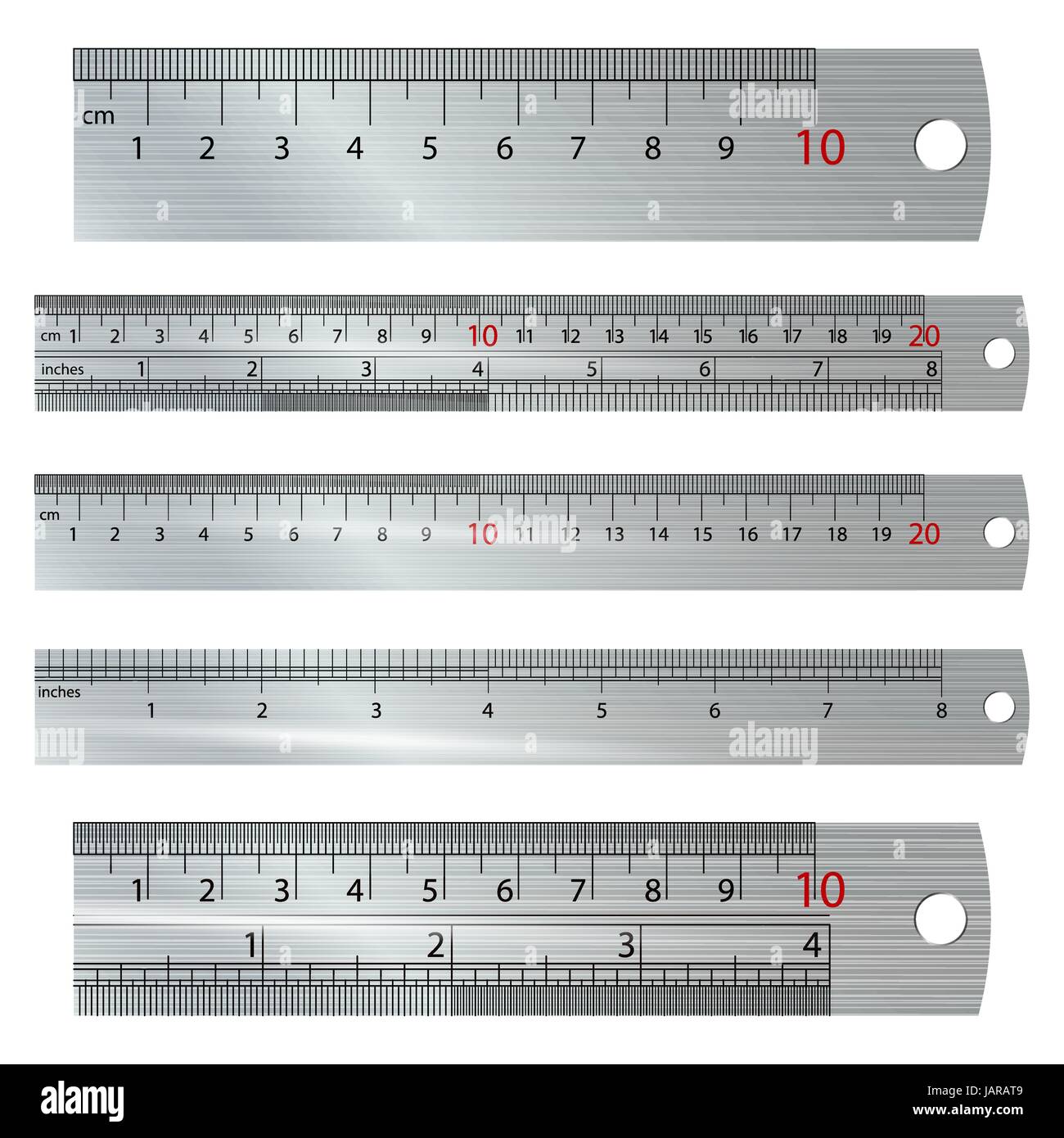 Metric Imperial Rulers Vector. Centimeter And Inch. Measure Tools