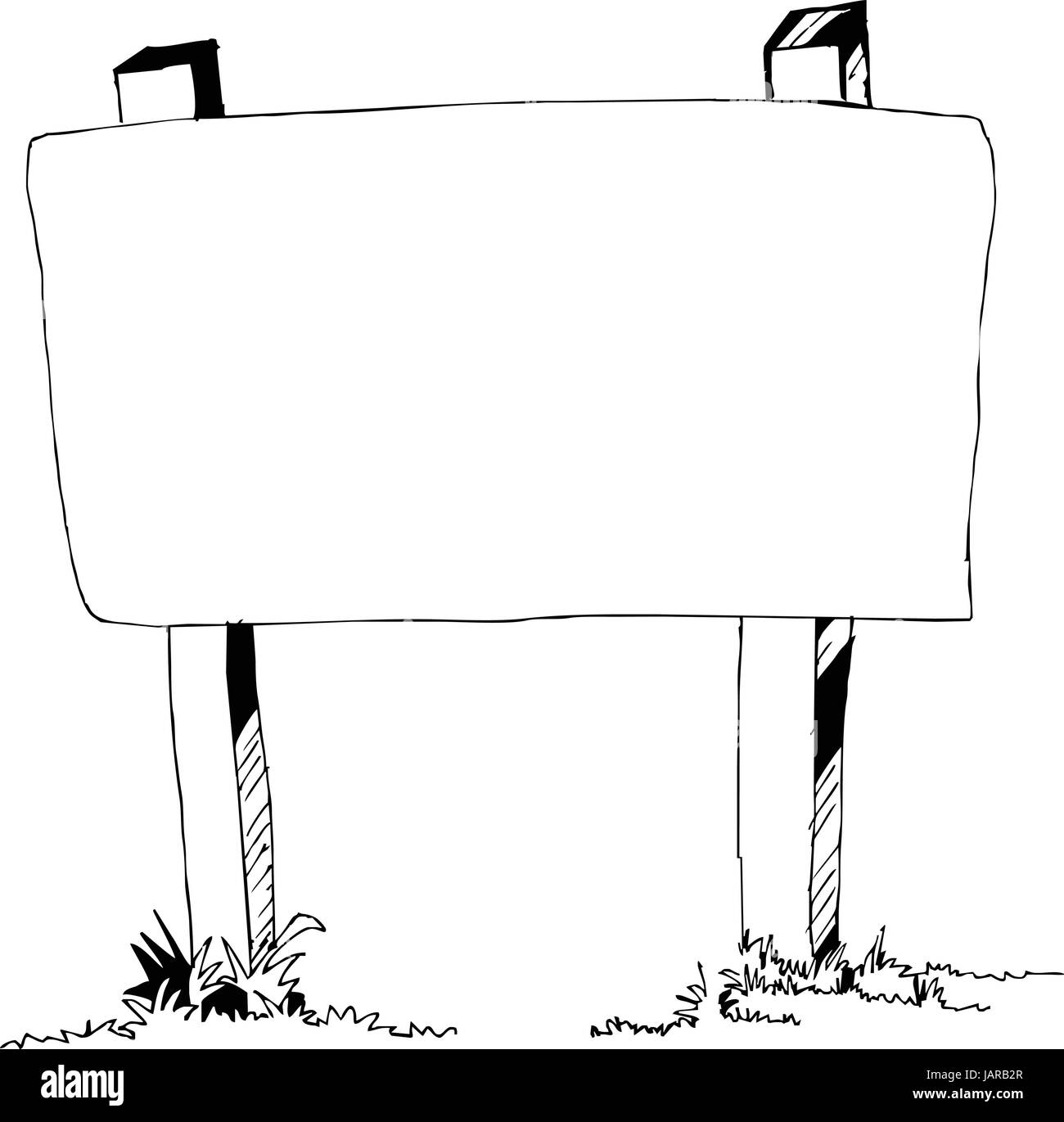 Billboard hand sketched as a line drawing in vector Stock Vector Image