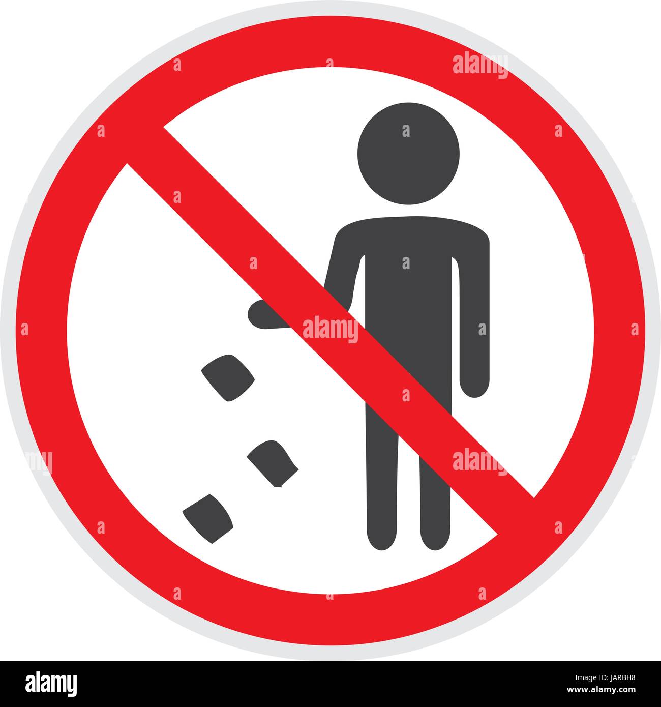 No littering sign in vector depicting banned activities Stock Vector