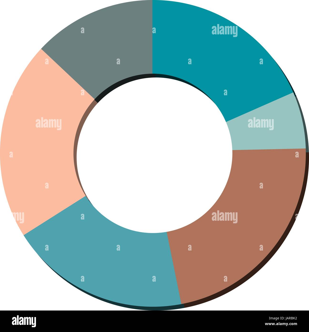 Modern flat design vector pie chart in various colors Stock Vector