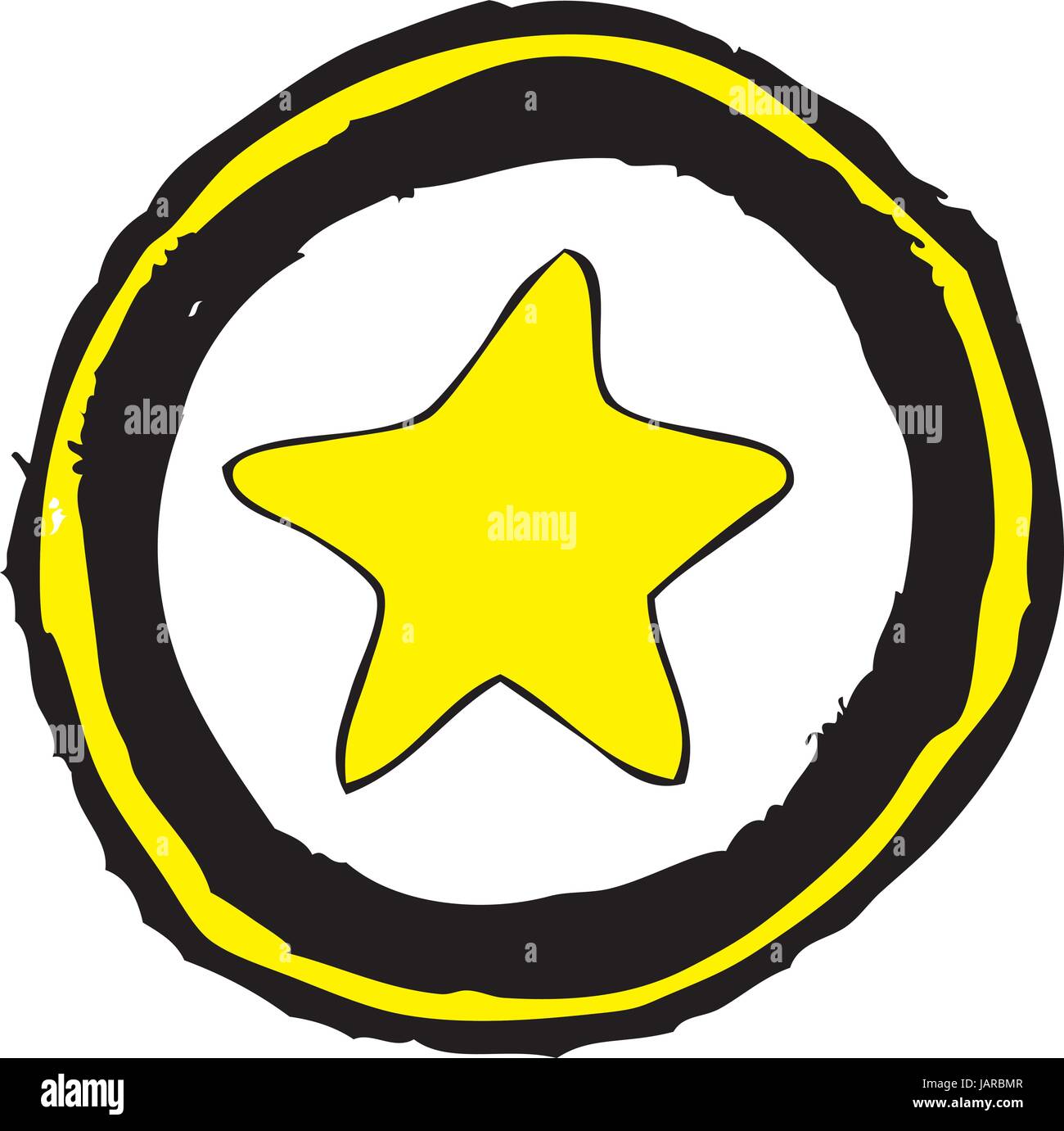 Star drawn in a rough hand drawn sketch style vector Stock Vector