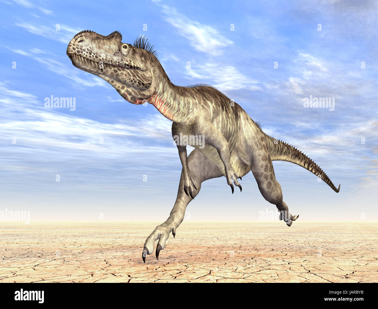 Close-up of a menacing Megalosaurus. Megalosaurus was a large carnivorous  theropod dinosaur that lived in the Jurassic Period of Europe Poster Print  