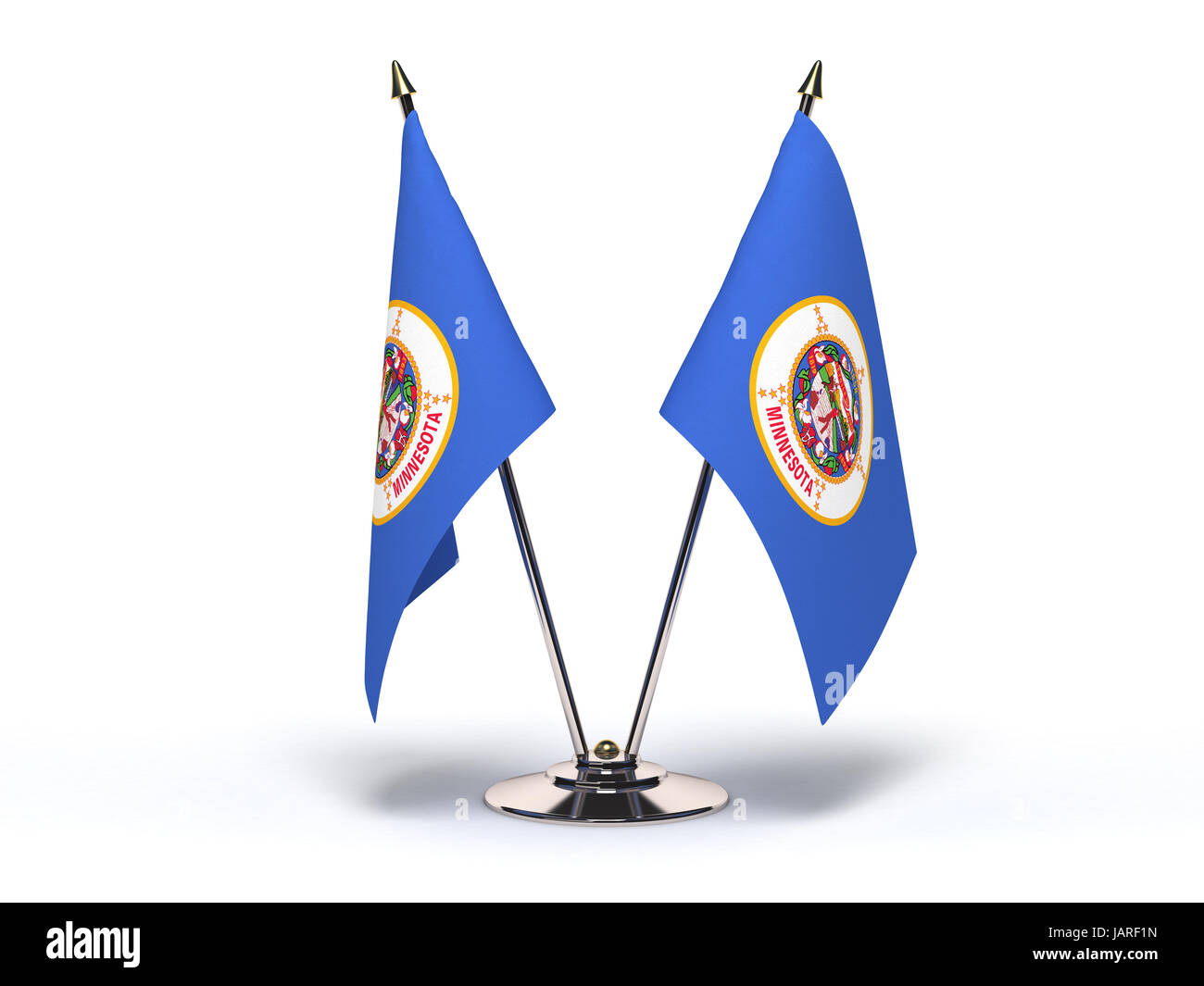 Miniature Flag of Minnesota (Isolated with clipping path) Stock Photo
