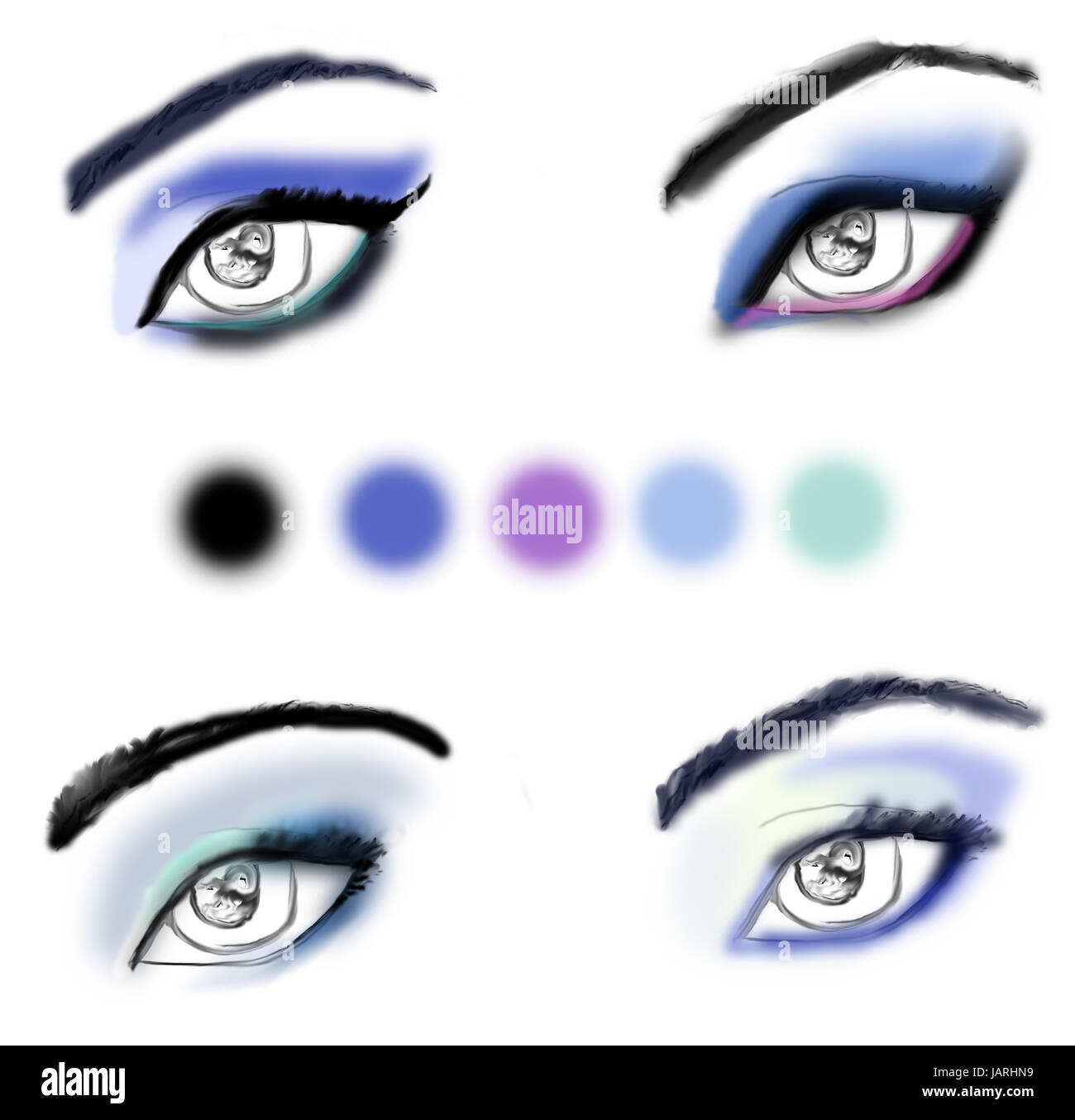 Beautiful eyes makeup set illustration hi-res stock photography and images  - Alamy