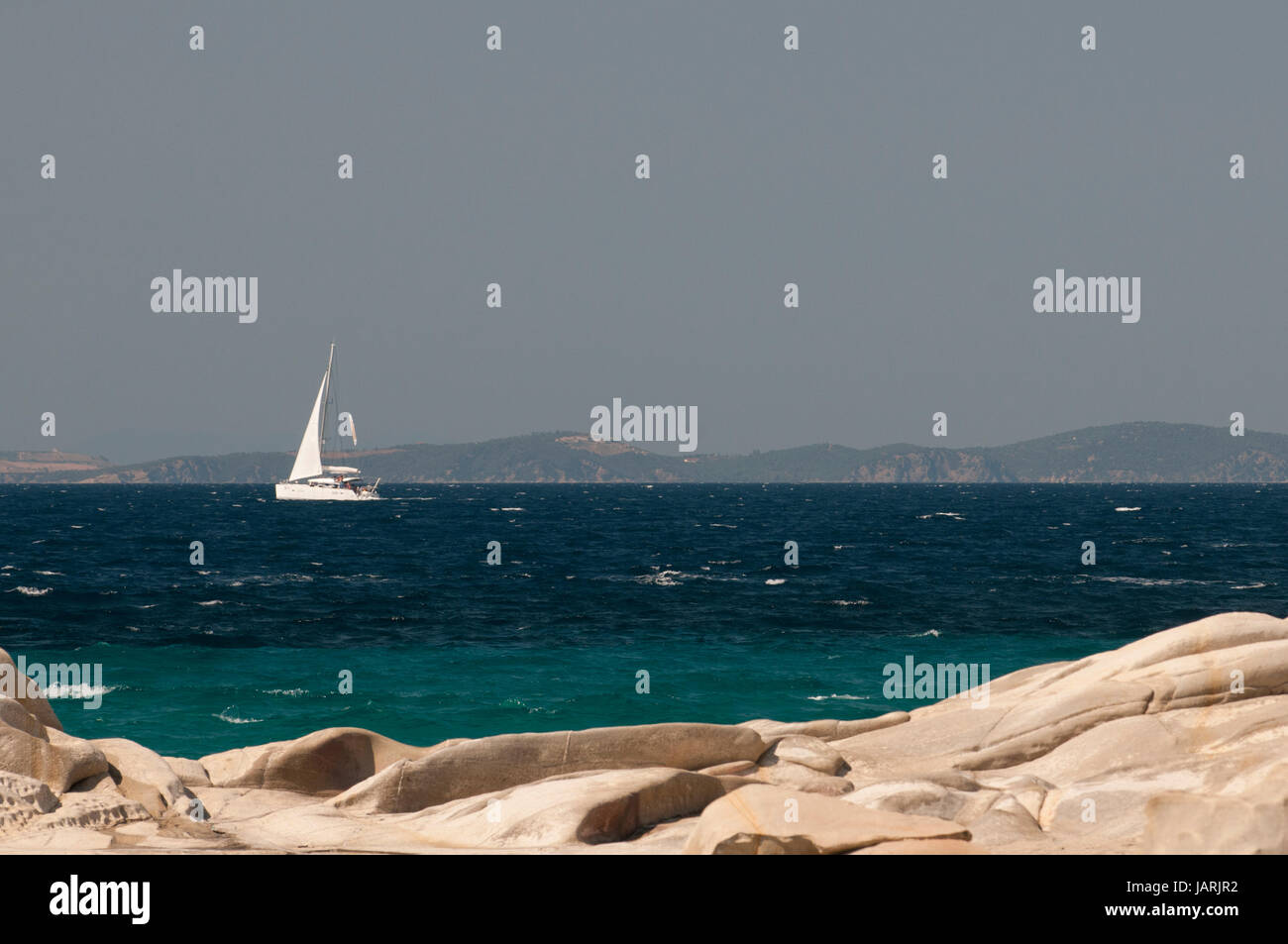 Sailing yacht Greece with clear water of the Aegean sea Stock Photo - Alamy