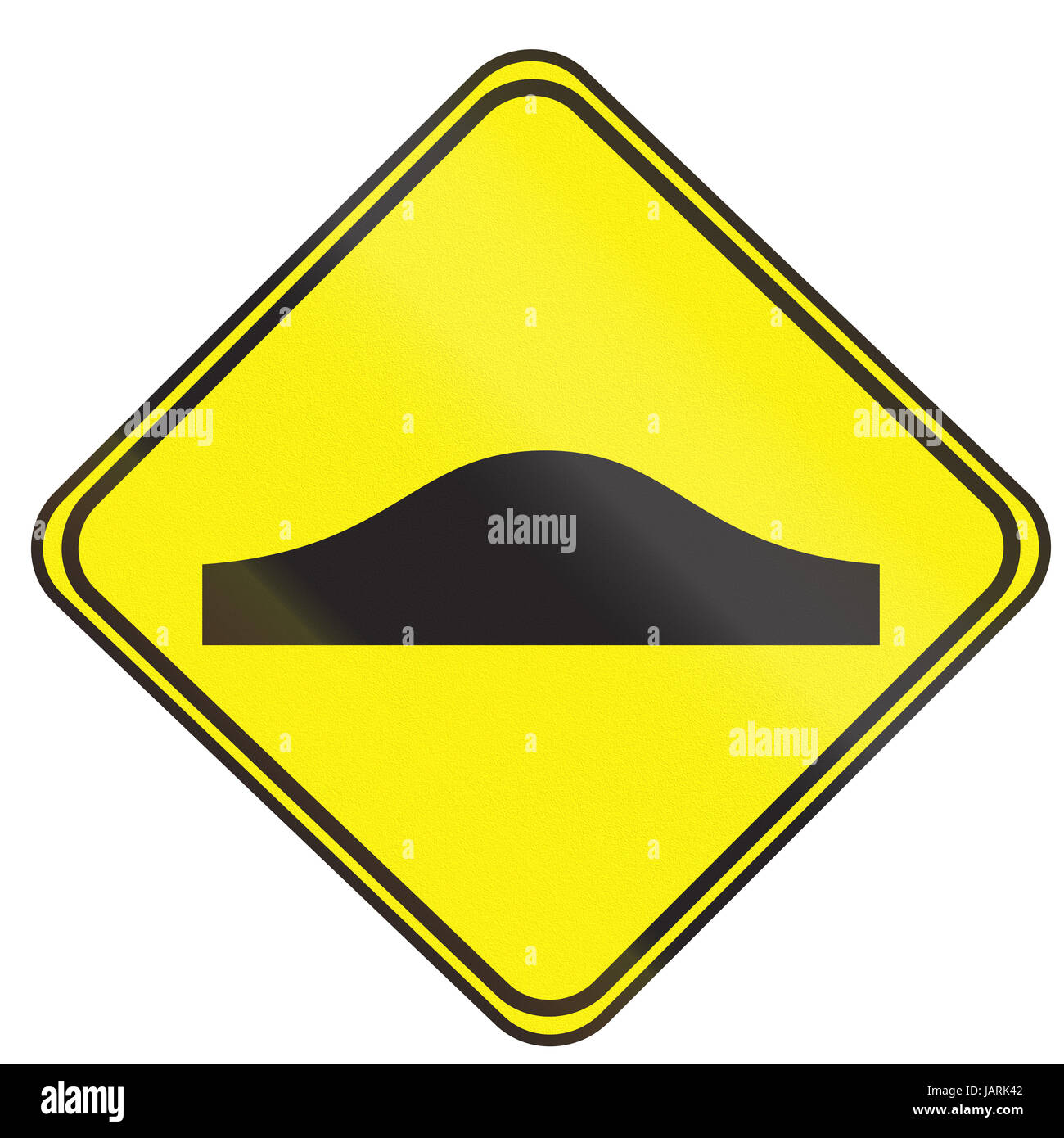 Road sign used in Uruguay - Bumps ahead. Stock Photo