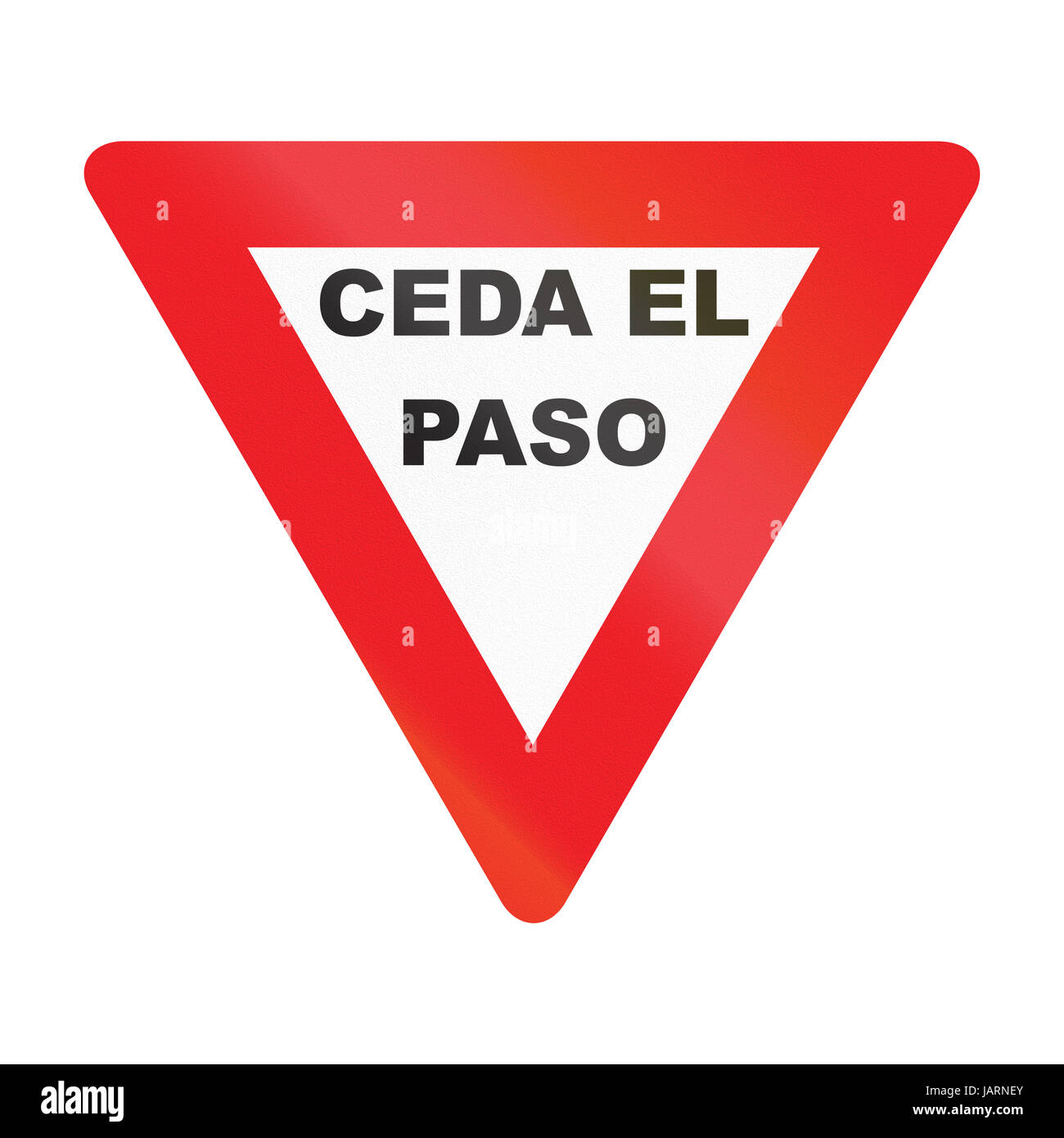 Road sign used in Uruguay - The words mean Give way Stock Photo - Alamy