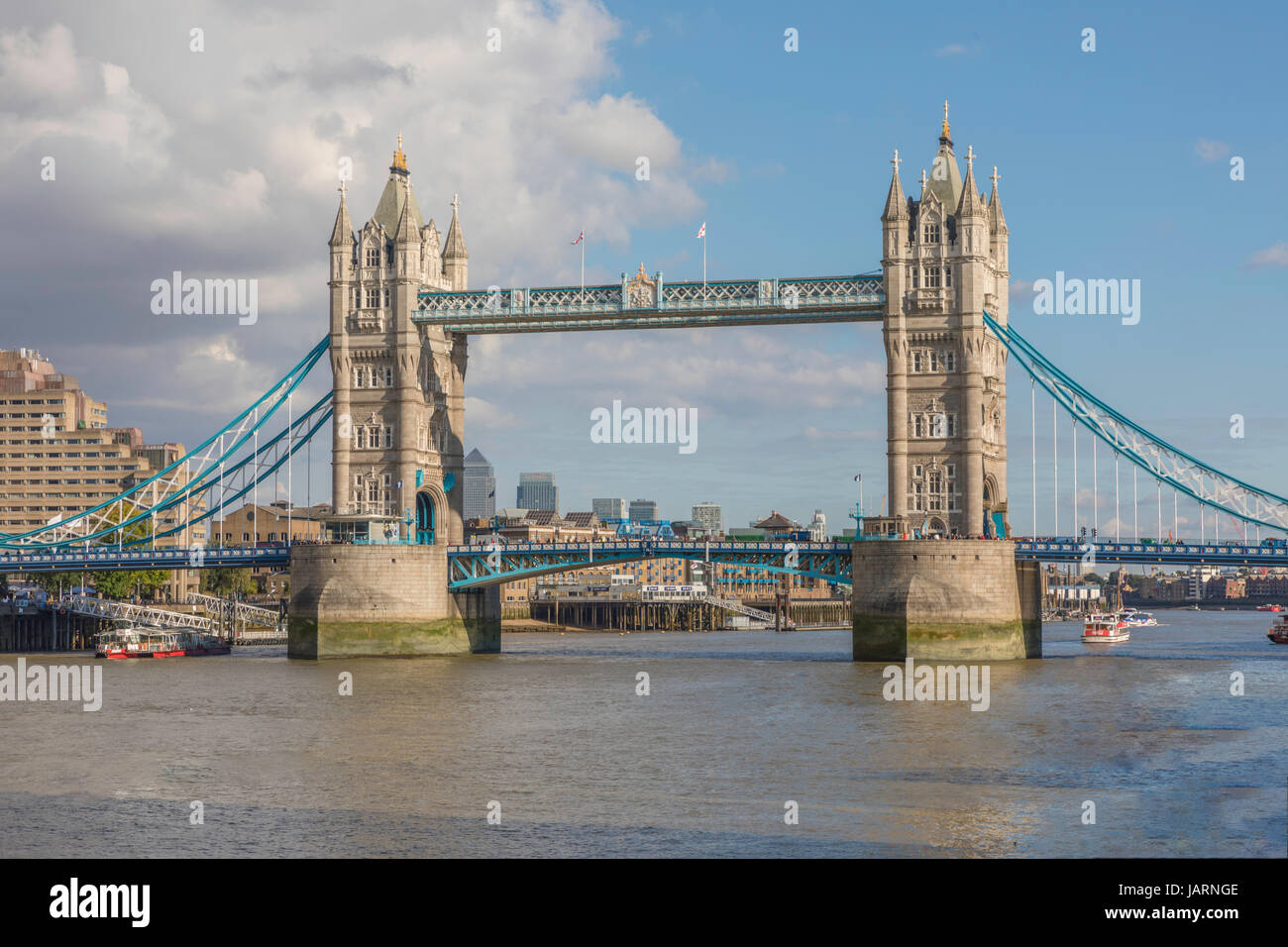 London, UK-April 13, 2017: Tower Bridge in London, famous and iconic tourist attraction. Stock Photo