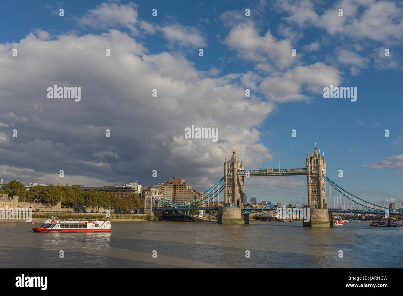 London, UK-April 13, 2017: Tower Bridge in London, famous and iconic tourist attraction. Stock Photo