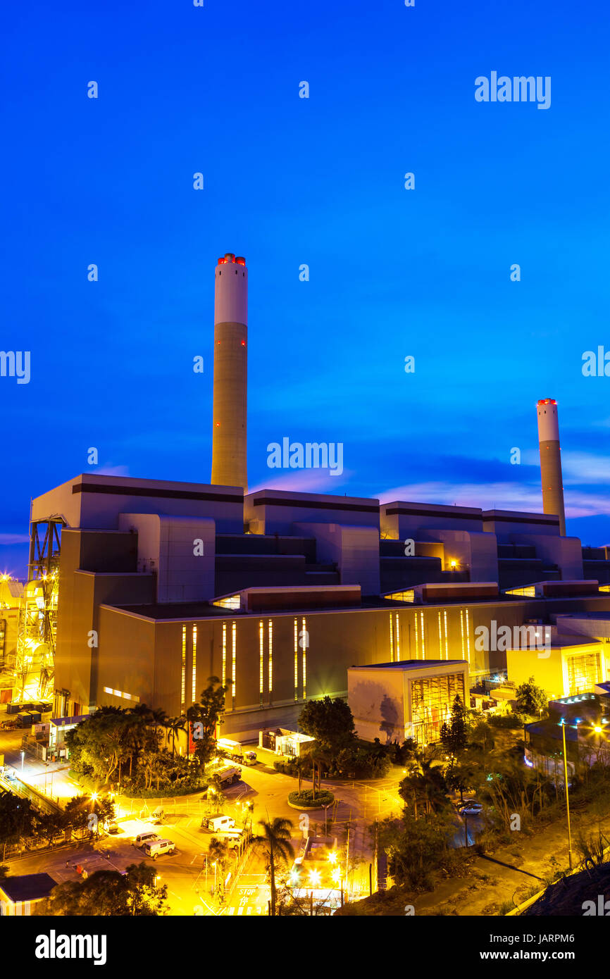 Industrial plant at night Stock Photo - Alamy