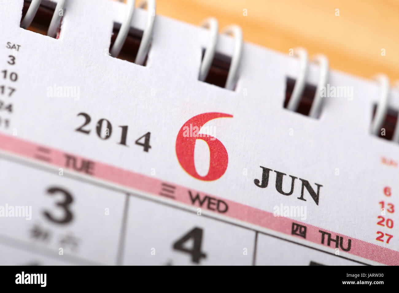 June 2014 - Calendar series Stock Photo - Alamy