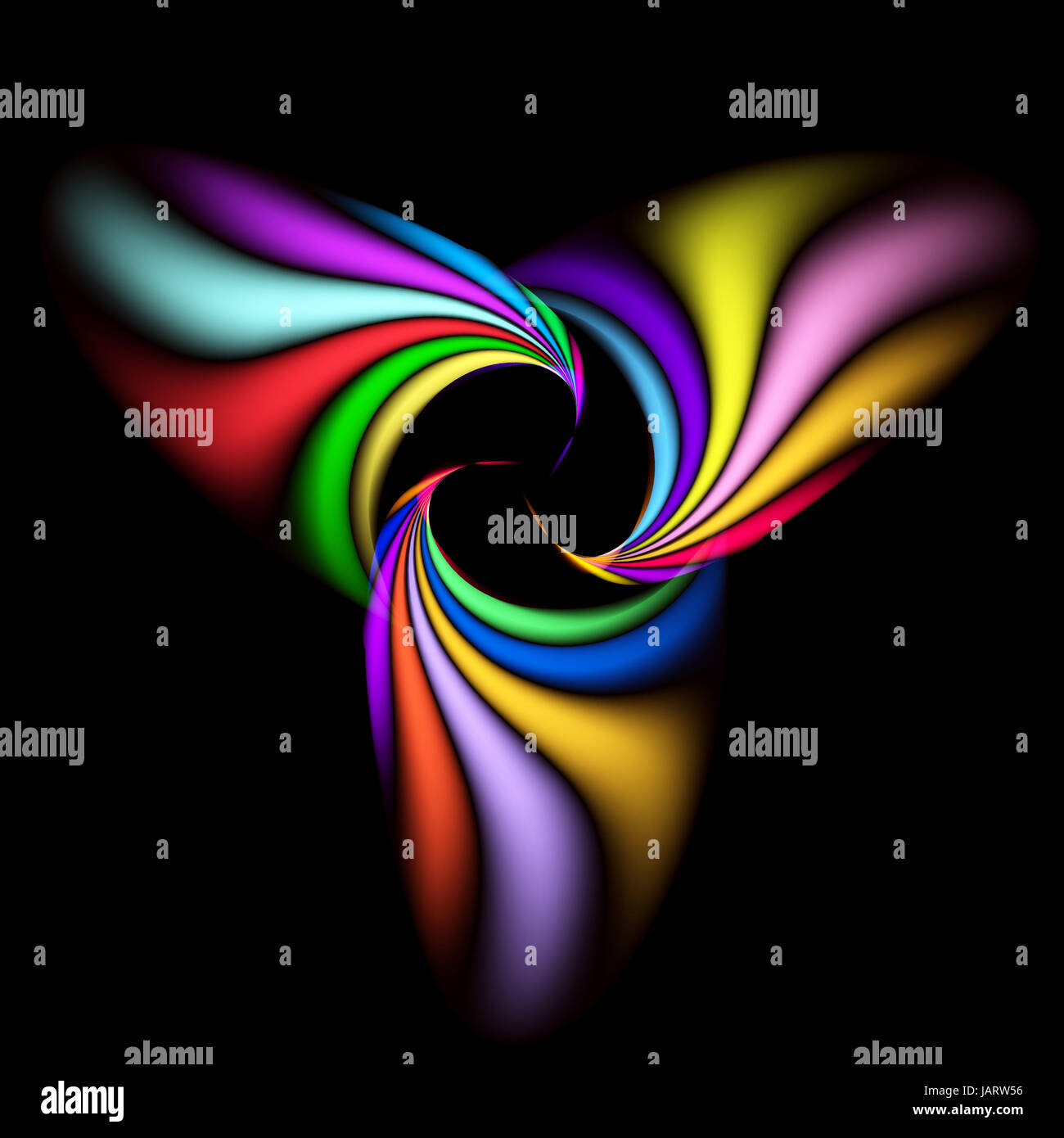 Abstract background with colorful spiral shapes on black Stock Photo ...