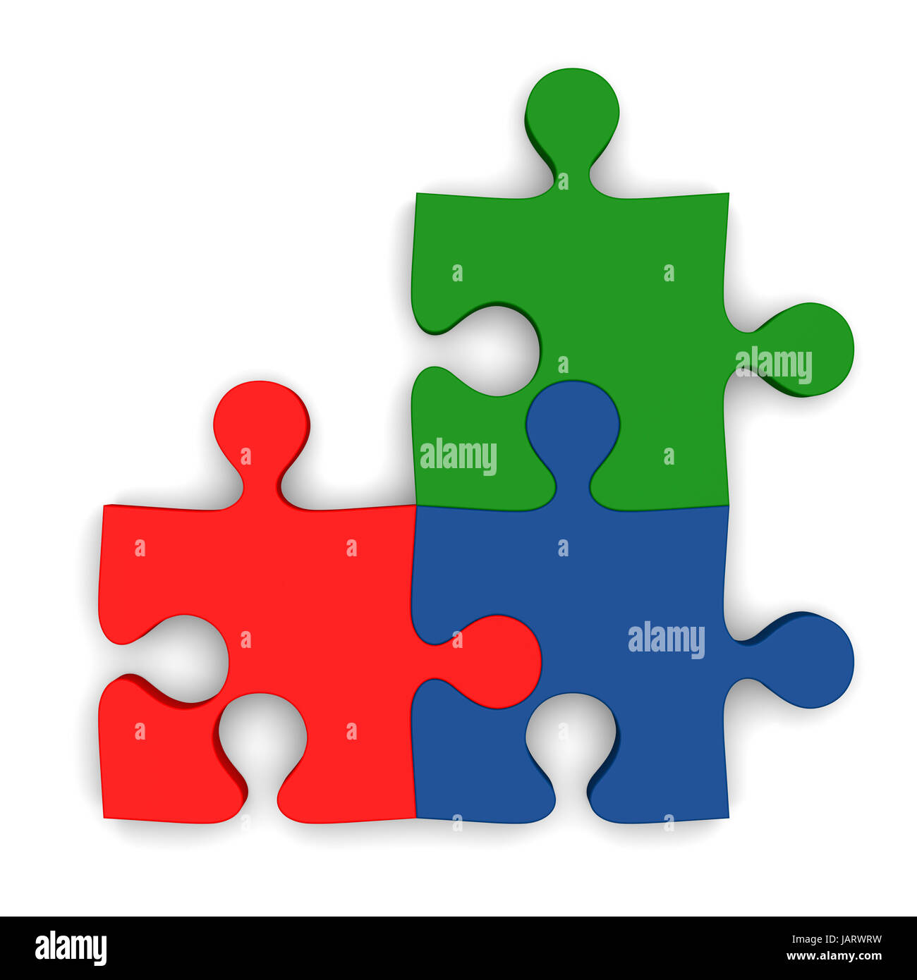 Puzzle pieces connected isolated on white background, concept of ...