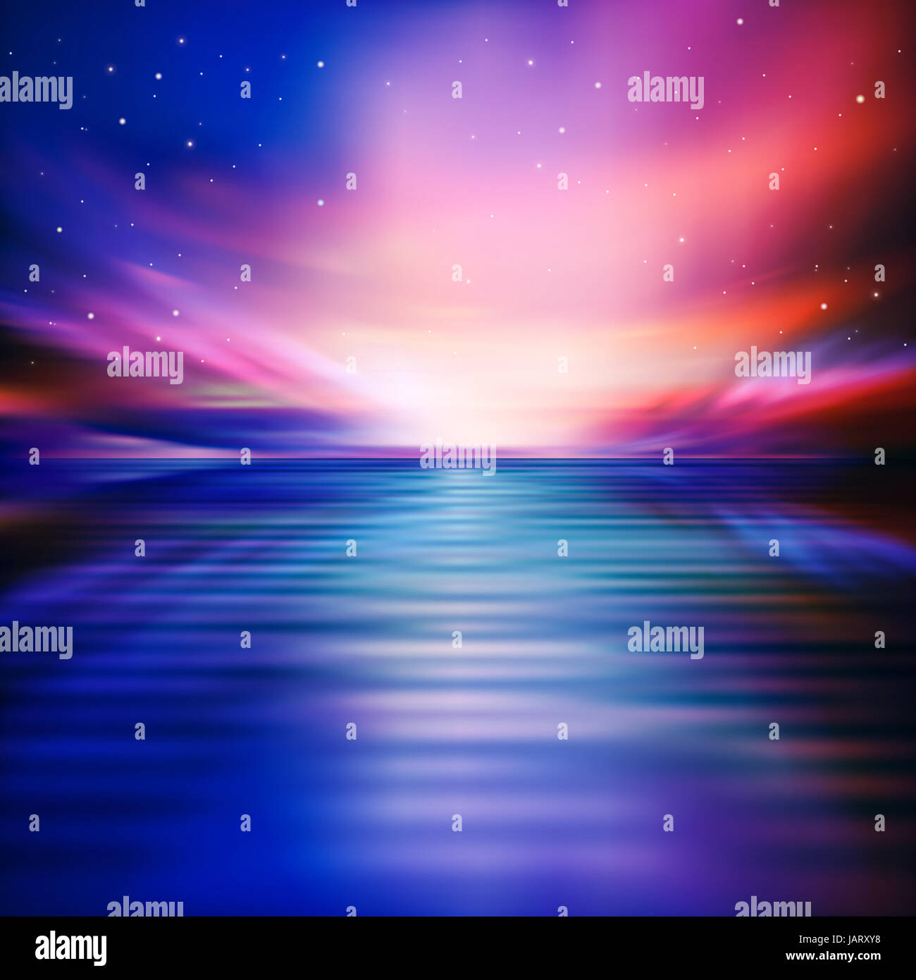 abstract nature background with sea and red sunrise Stock Photo - Alamy
