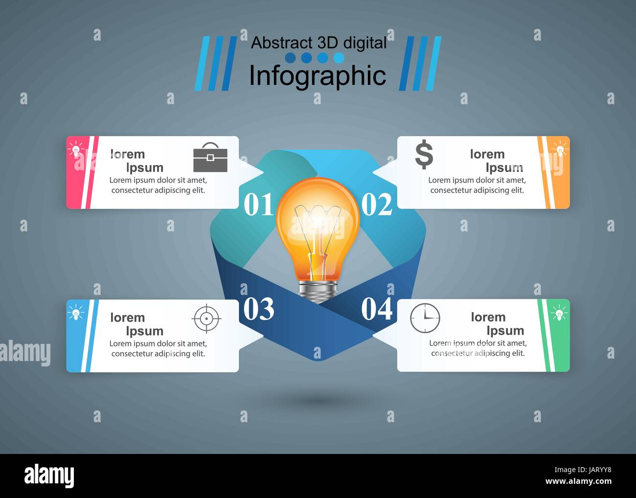 Origami Inforgraphics Business Infographics origami style Vector illustration. Bulb ic Stock ...