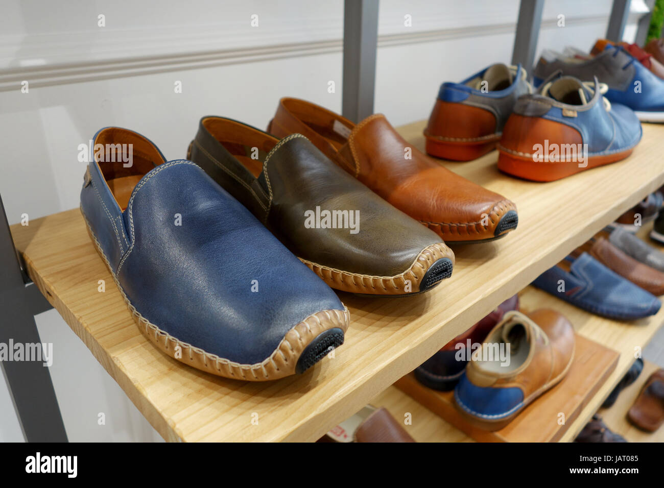 Pikolinos mens leather shoes on display in Spain Stock Photo - Alamy