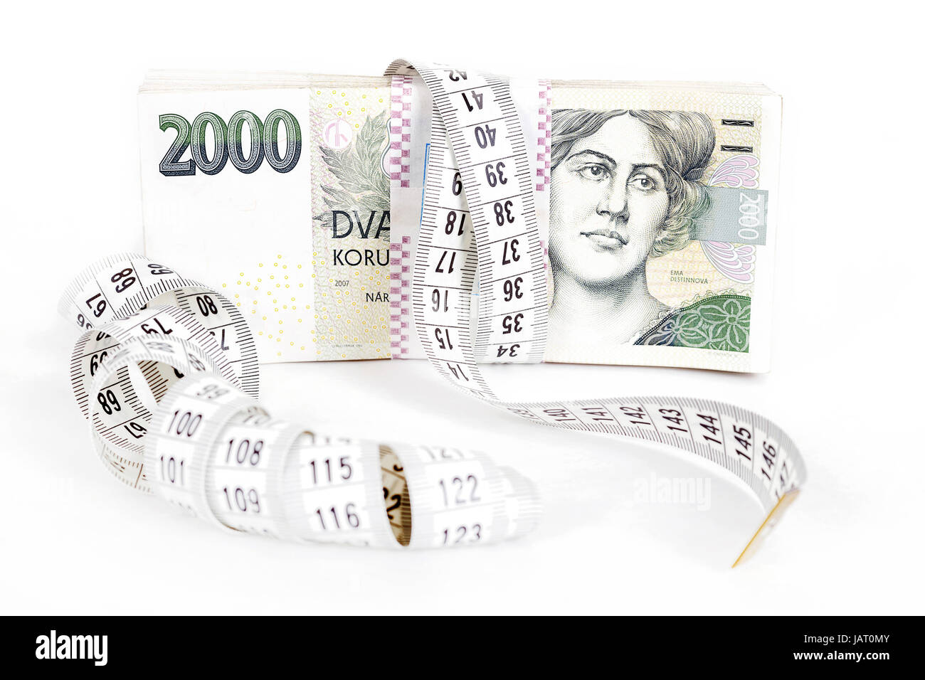 banknotes of czech crowns money concept of expensive bill with ...