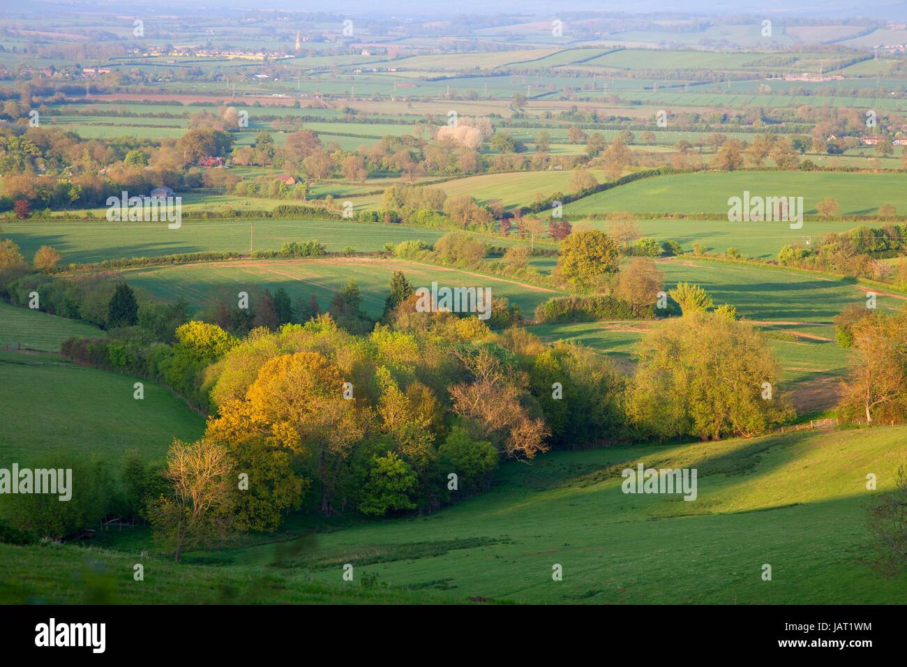 Pastoral countryside in Spring. Ilmington, Cotswolds, Warwickshire ...