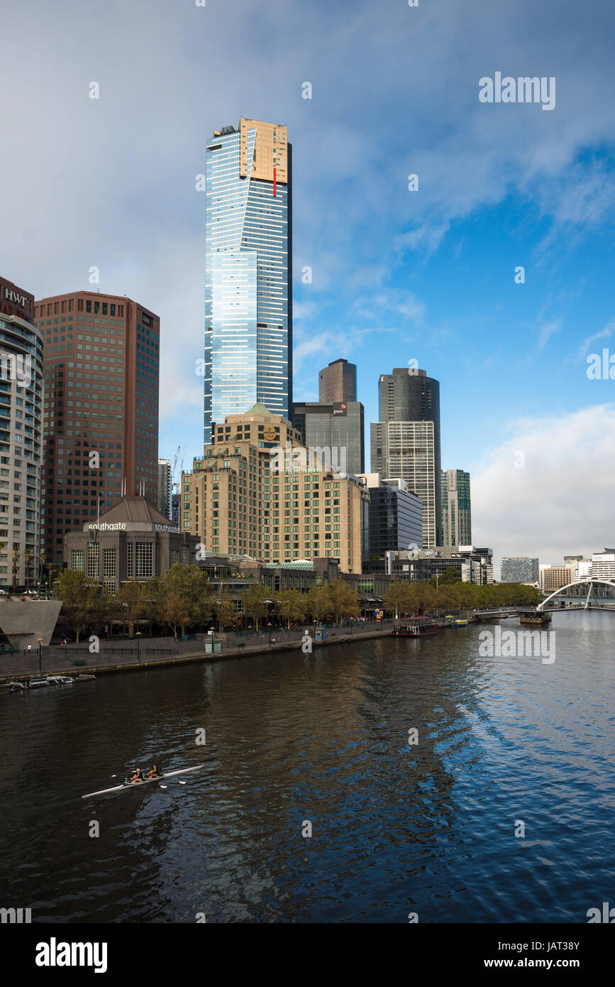 Melbourne city skyline over the river Yarra, Victoria, Australia. Stock Photo