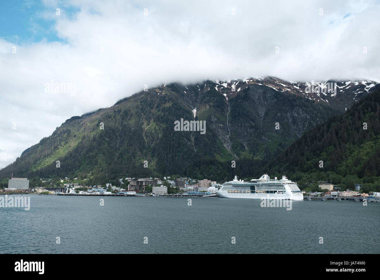 Cruise ship at Juneau, AK Stock Photo