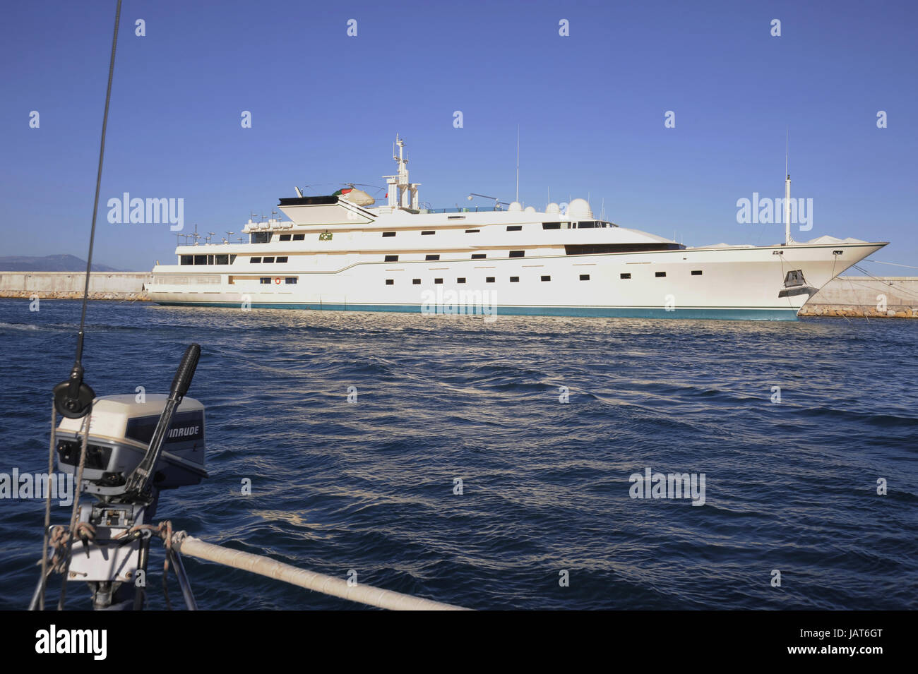 the Nabila yacht, formerly property of Saudi billionaire Adnan Kashoggi, resold in 1989 to Donald Trump who changed its name to Trump Princess, last owner known the Saudi emir Al-Walid bin Talal; built by Benetti shipyard in Viareggio in 1980, was then the largest private yacht in the world. Stock Photo