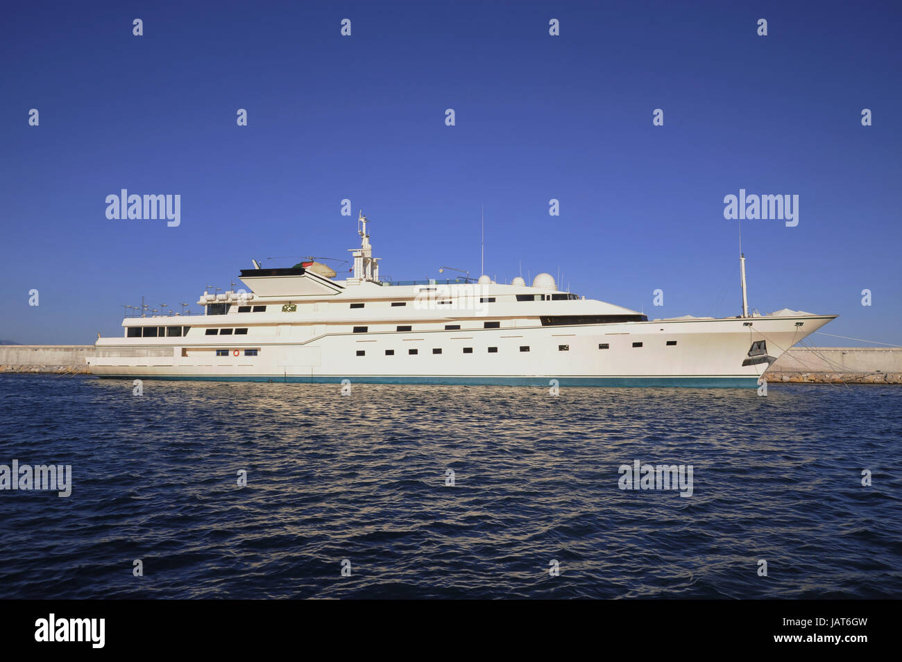 the Nabila yacht, formerly property of Saudi billionaire Adnan Kashoggi, resold in 1989 to Donald Trump who changed its name to Trump Princess, last owner known the Saudi emir Al-Walid bin Talal; built by Benetti shipyard in Viareggio in 1980, was then the largest private yacht in the world. Stock Photo