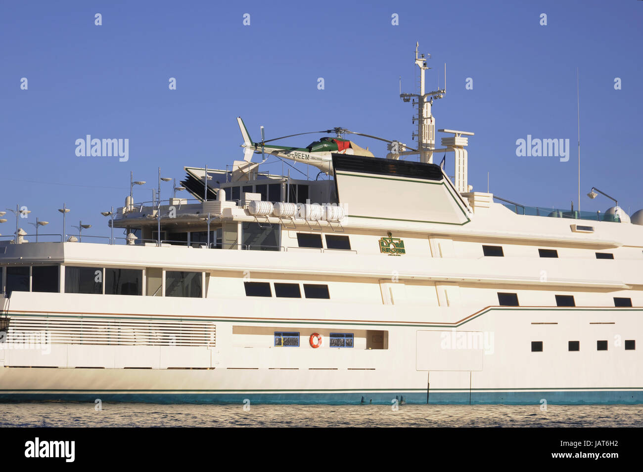 the Nabila yacht, formerly property of Saudi billionaire Adnan Kashoggi, resold in 1989 to Donald Trump who changed its name to Trump Princess, last owner known the Saudi emir Al-Walid bin Talal; built by Benetti shipyard in Viareggio in 1980, was then the largest private yacht in the world. Stock Photo