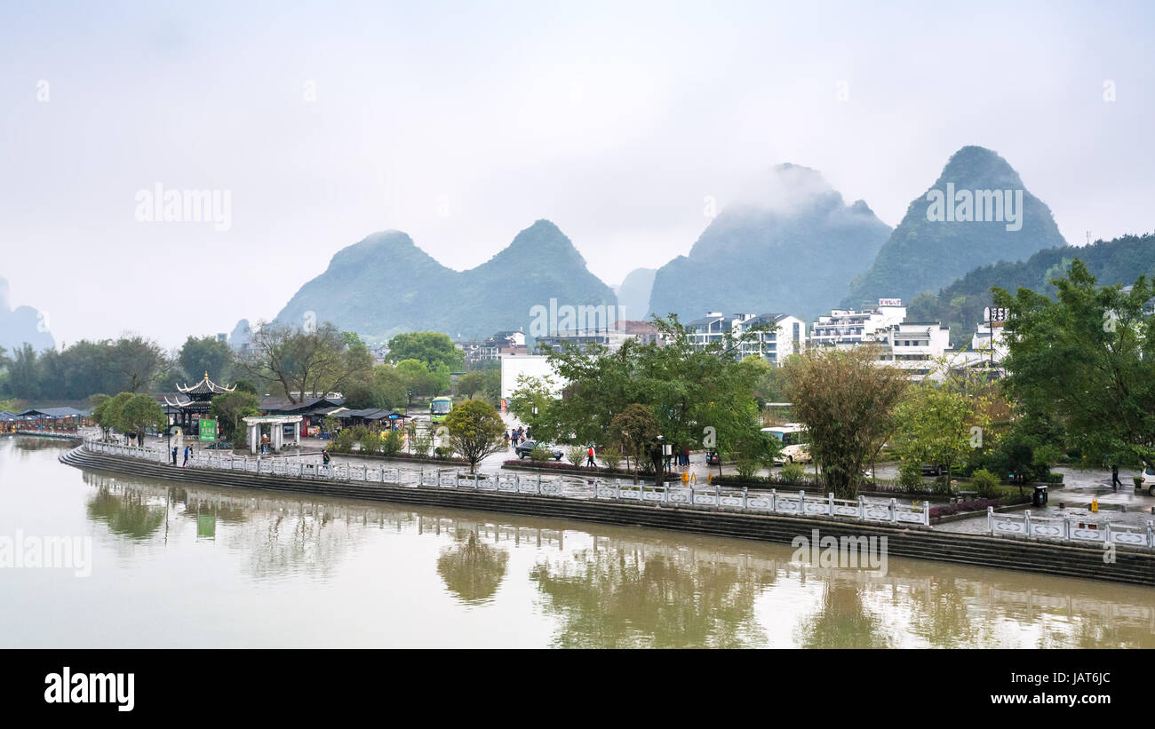 Yangshuo China March 29 2017 Waterfront Of Yulong River - 