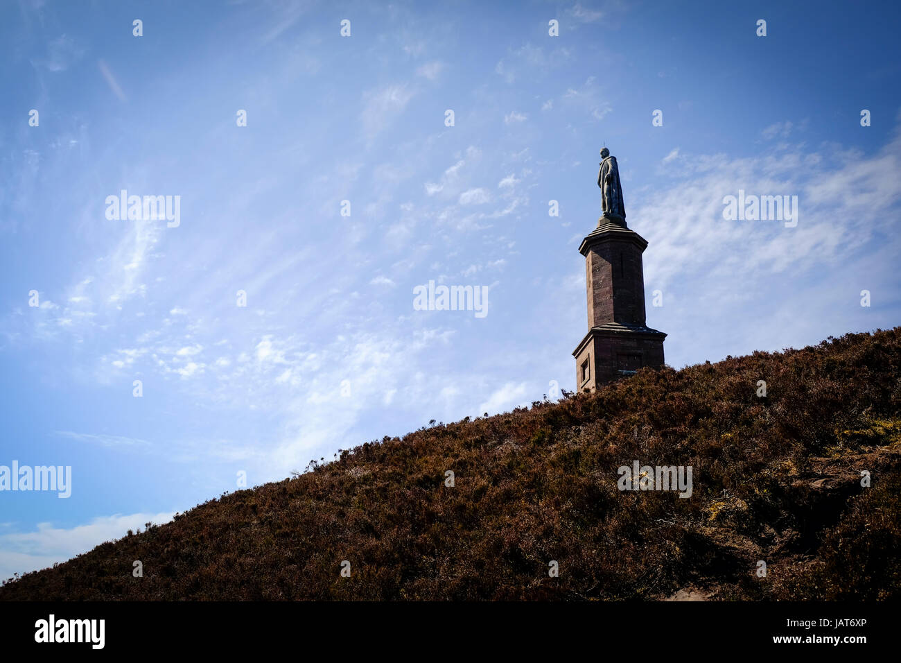 he Duke of Sutherland Statue on Ben Bhragghie, Golspie, Scotland Stock Photo