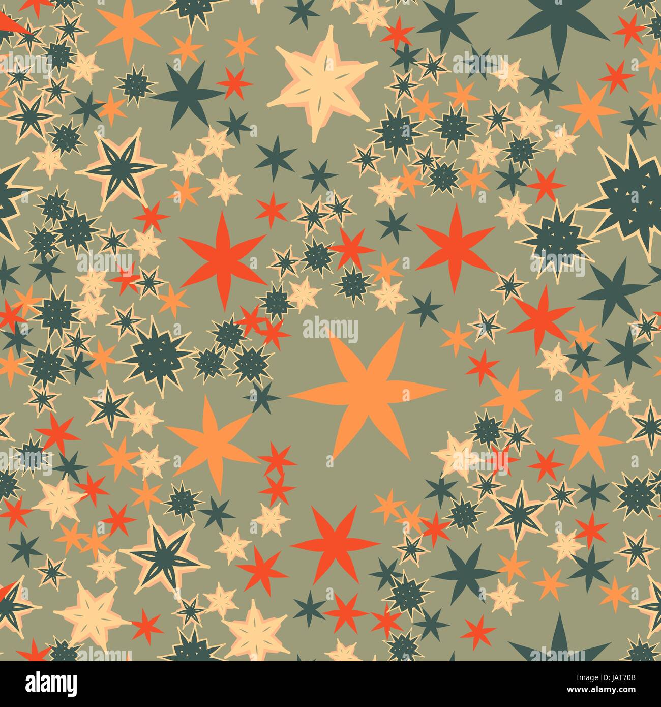 Seamless texture with many stylized flowers and stars Stock Vector ...