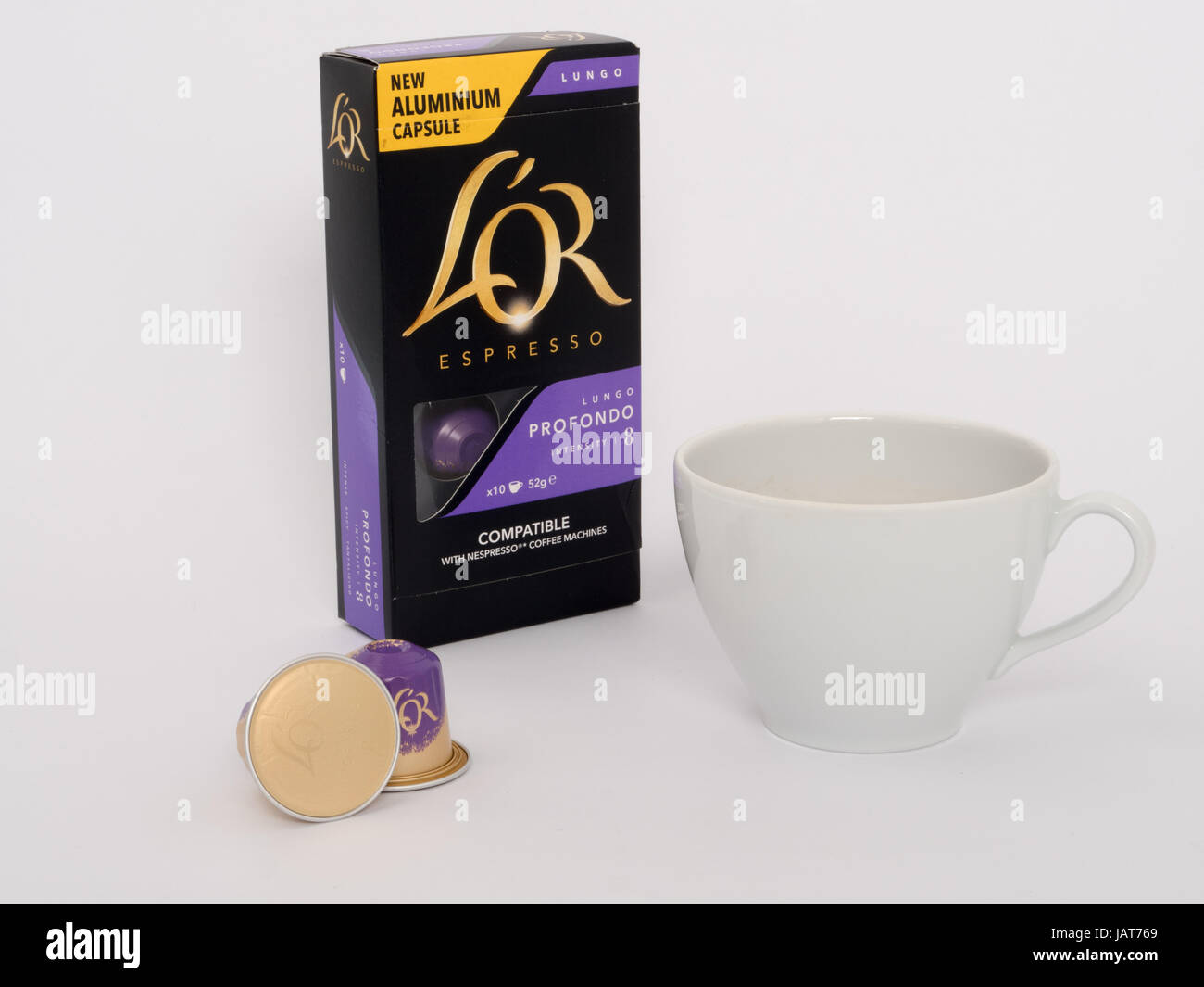 new L'Or Espresso coffee capsules by Douwe Egberts. The coffee pods are  made of aluminium making them recyclable and reducing waste Stock Photo -  Alamy