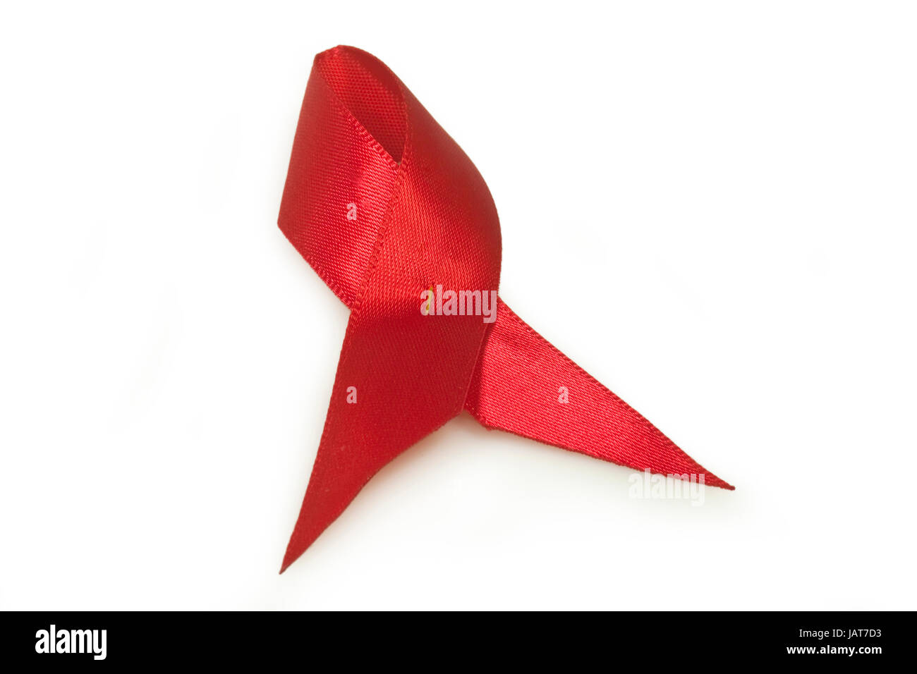 Aids awareness red ribbon.Isolated on white Stock Photo