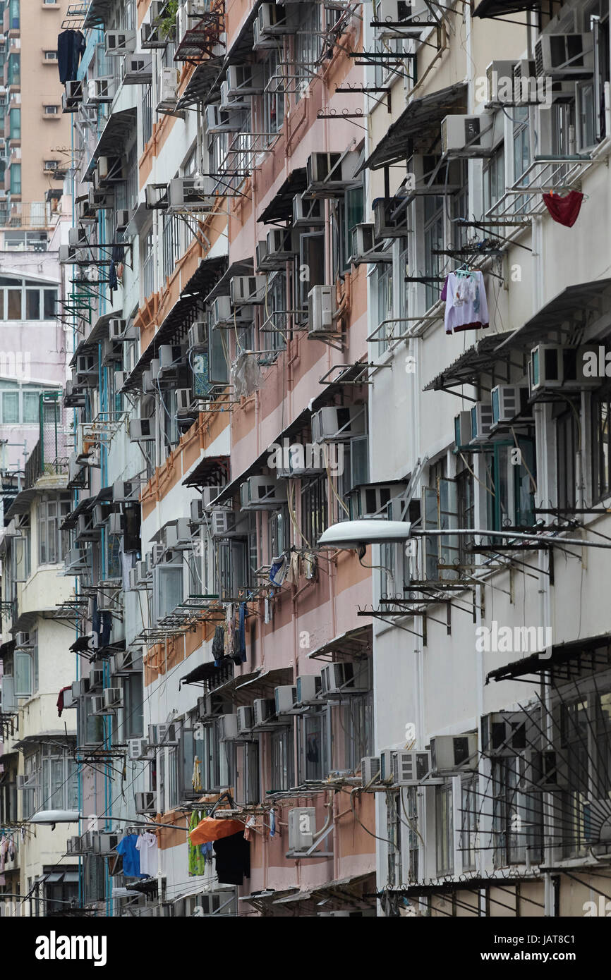 Apartments, Fa Yuen Street (Sneaker Street), Mong Kok, Kowloon, Hong Kong, China Stock Photo