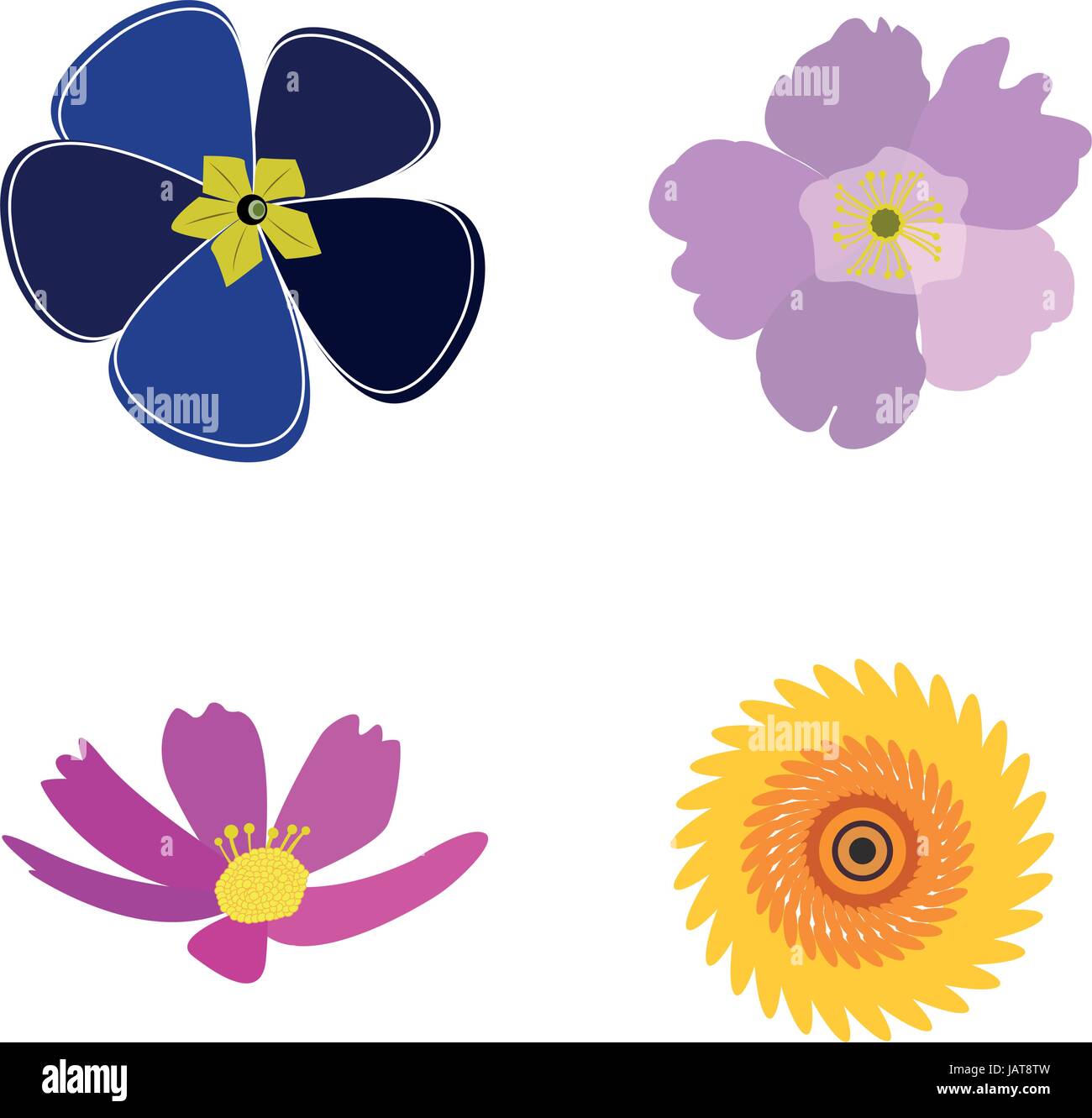 Set of colored flowers Stock Vector Image & Art - Alamy