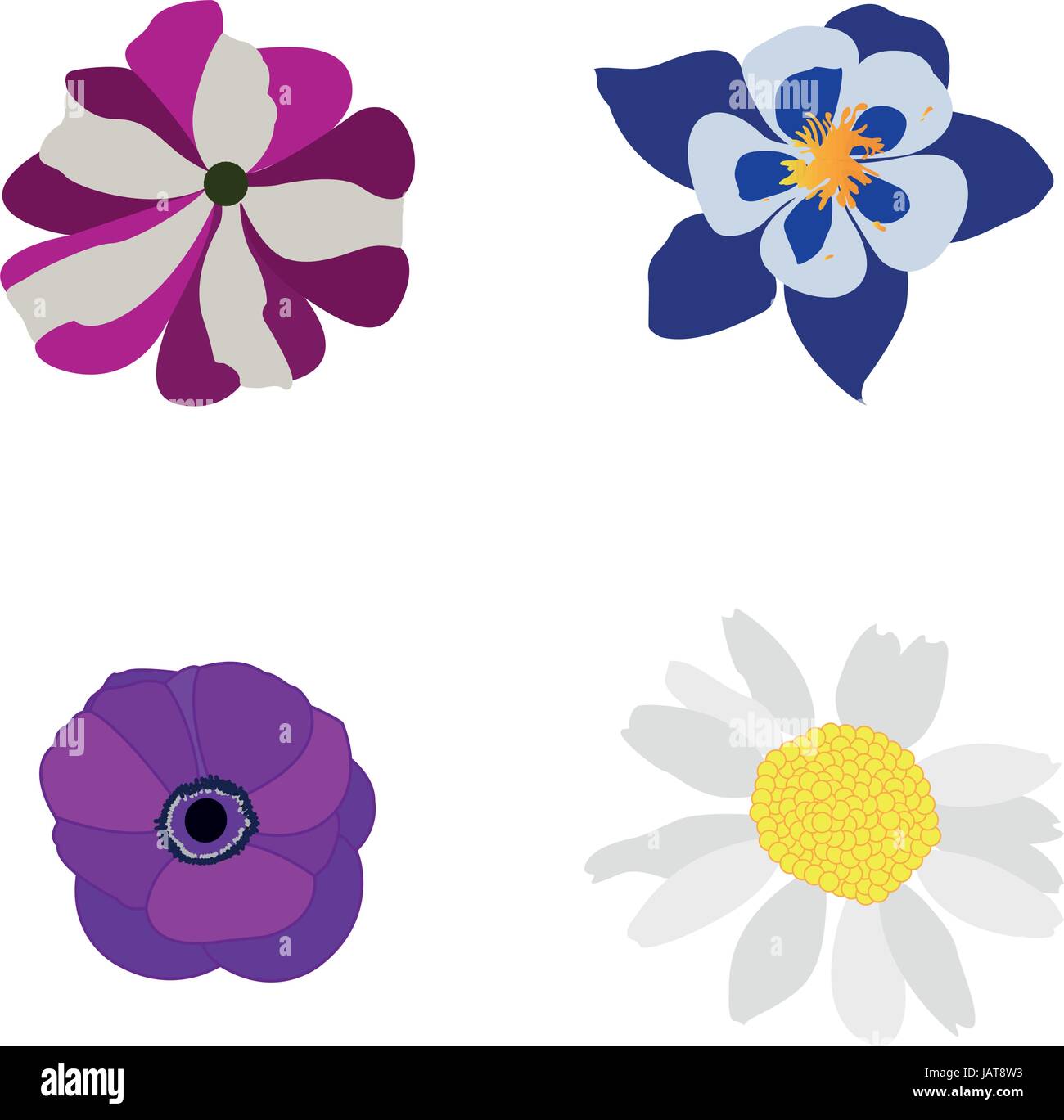 Set of colored flowers Stock Vector Image & Art - Alamy