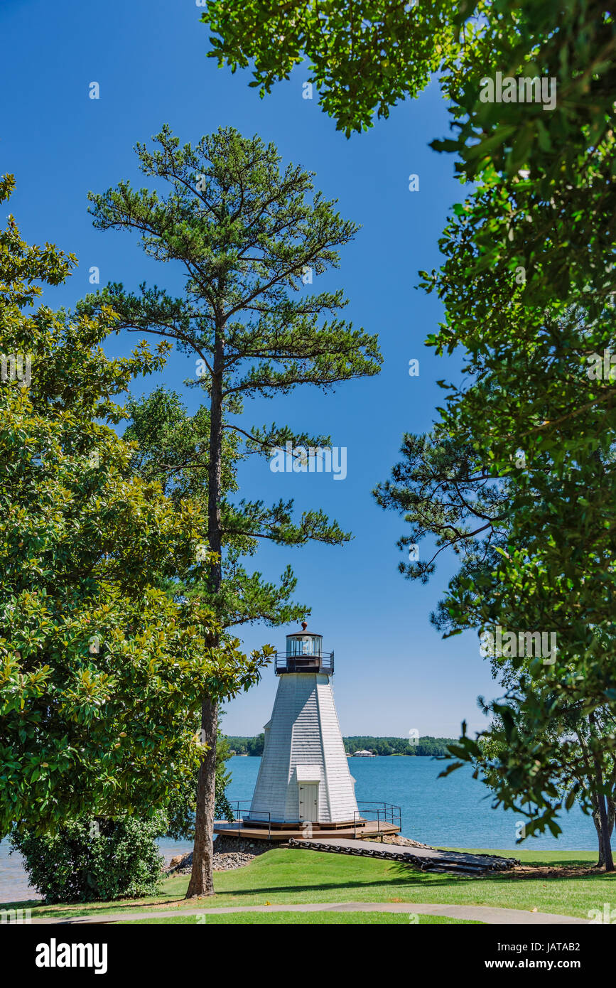 Lighthouse at Children's Harbor, on Lake Martin in Central Alabama, USA. Stock Photo