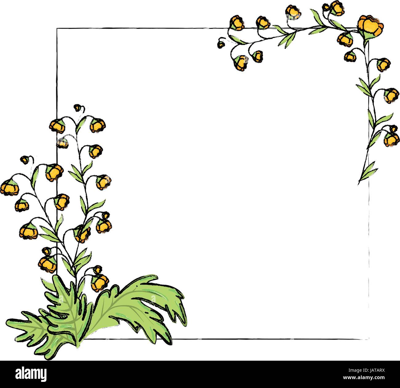 Frame with flowers Stock Vector Image & Art - Alamy