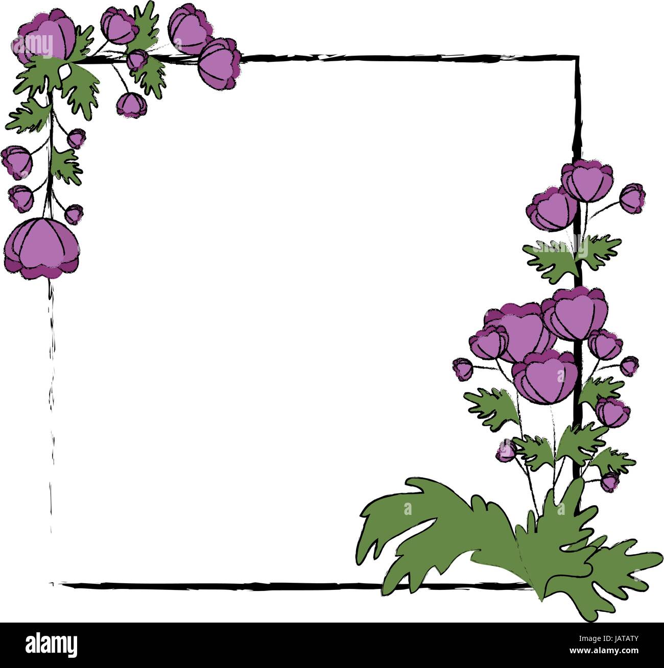 Frame with flowers Stock Vector Image & Art - Alamy