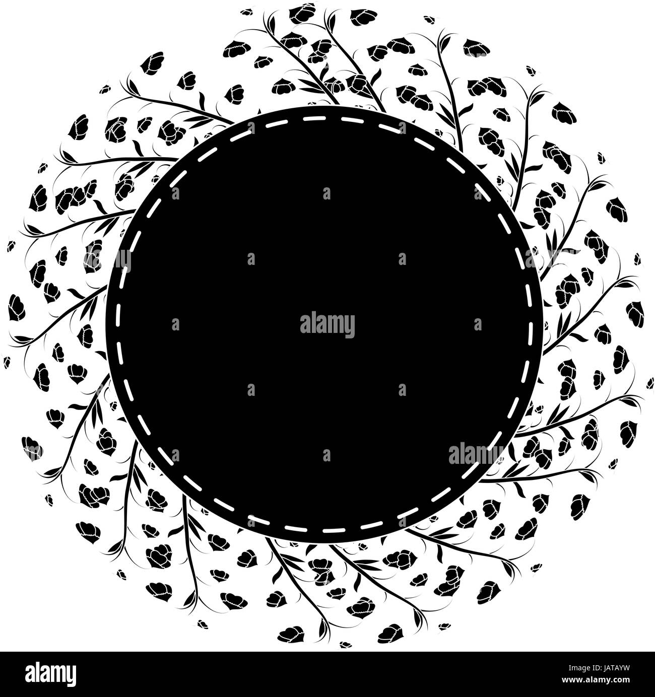 Round frame with flowers Stock Vector Image & Art - Alamy