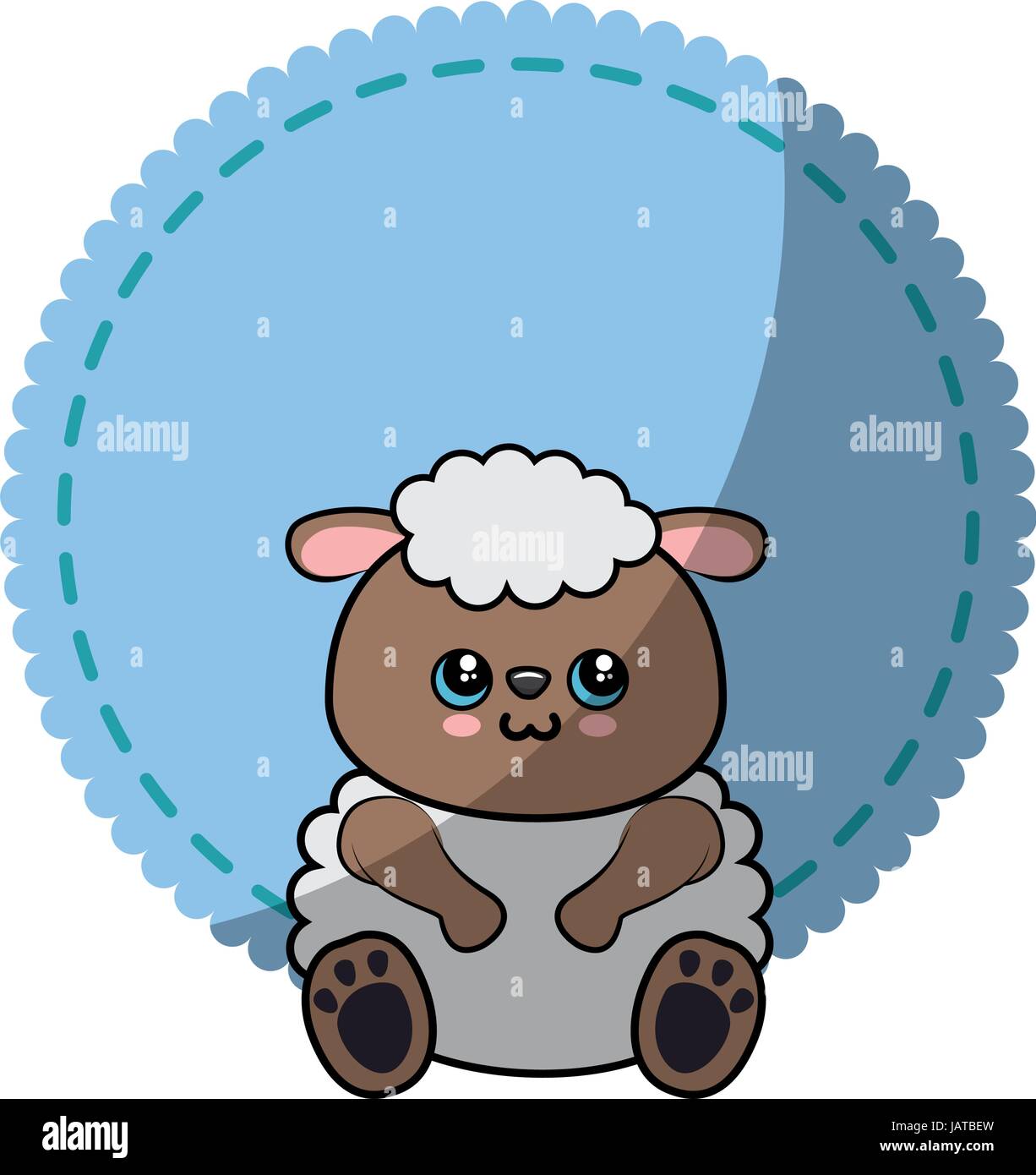 Sheep kawaii cartoon Stock Vector Image & Art - Alamy