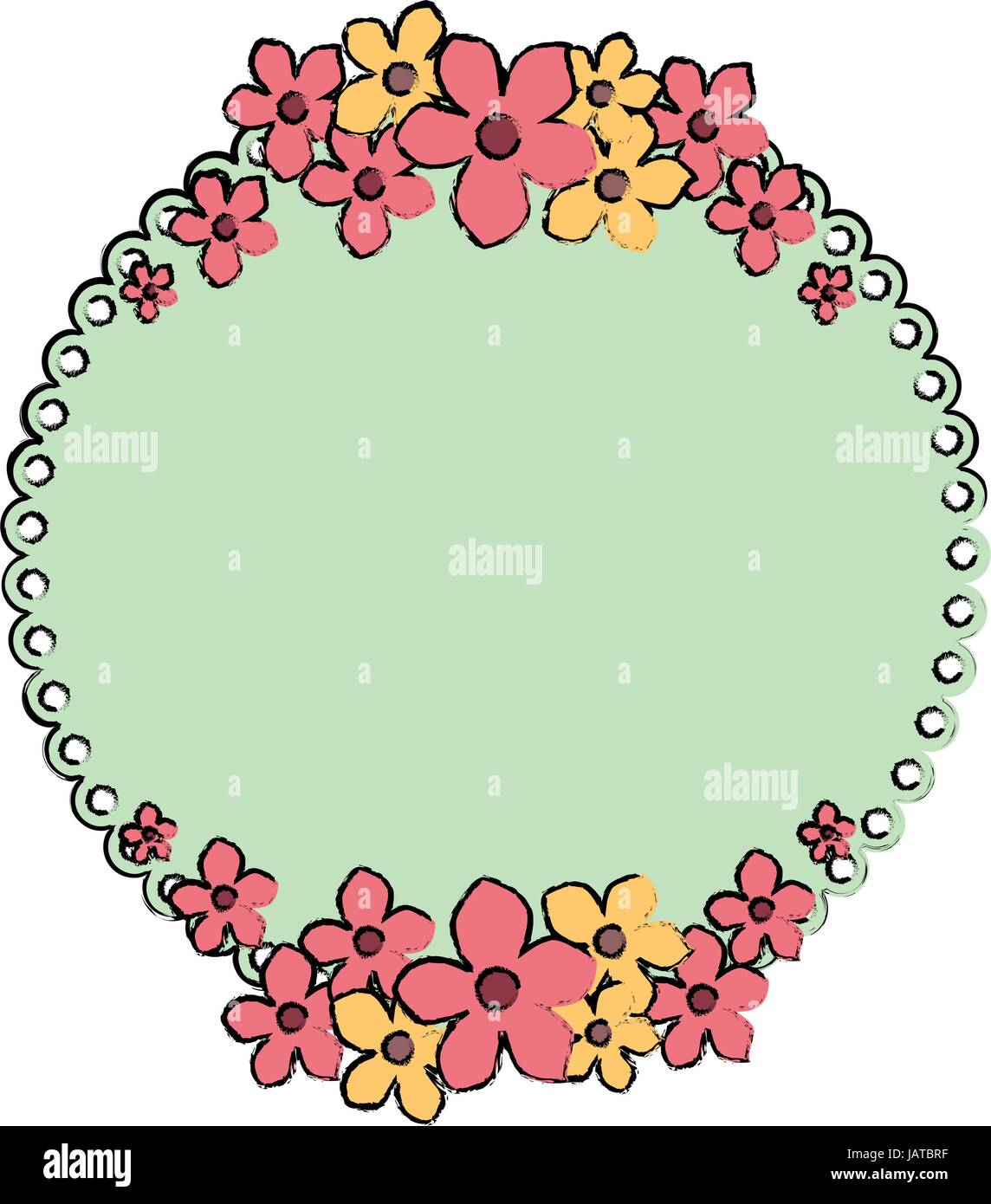 Round frame with flowers Stock Vector Image & Art - Alamy