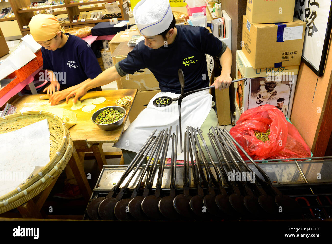 Preparation of traditional Hirosaki cookes in Aomori, Japan Stock Photo