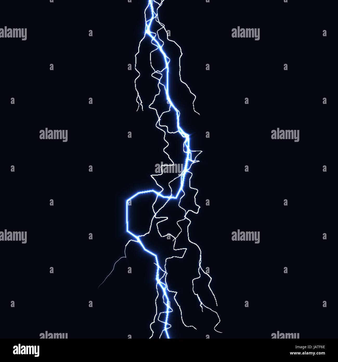 Lightning flash light thunder spark on black background with clouds ...