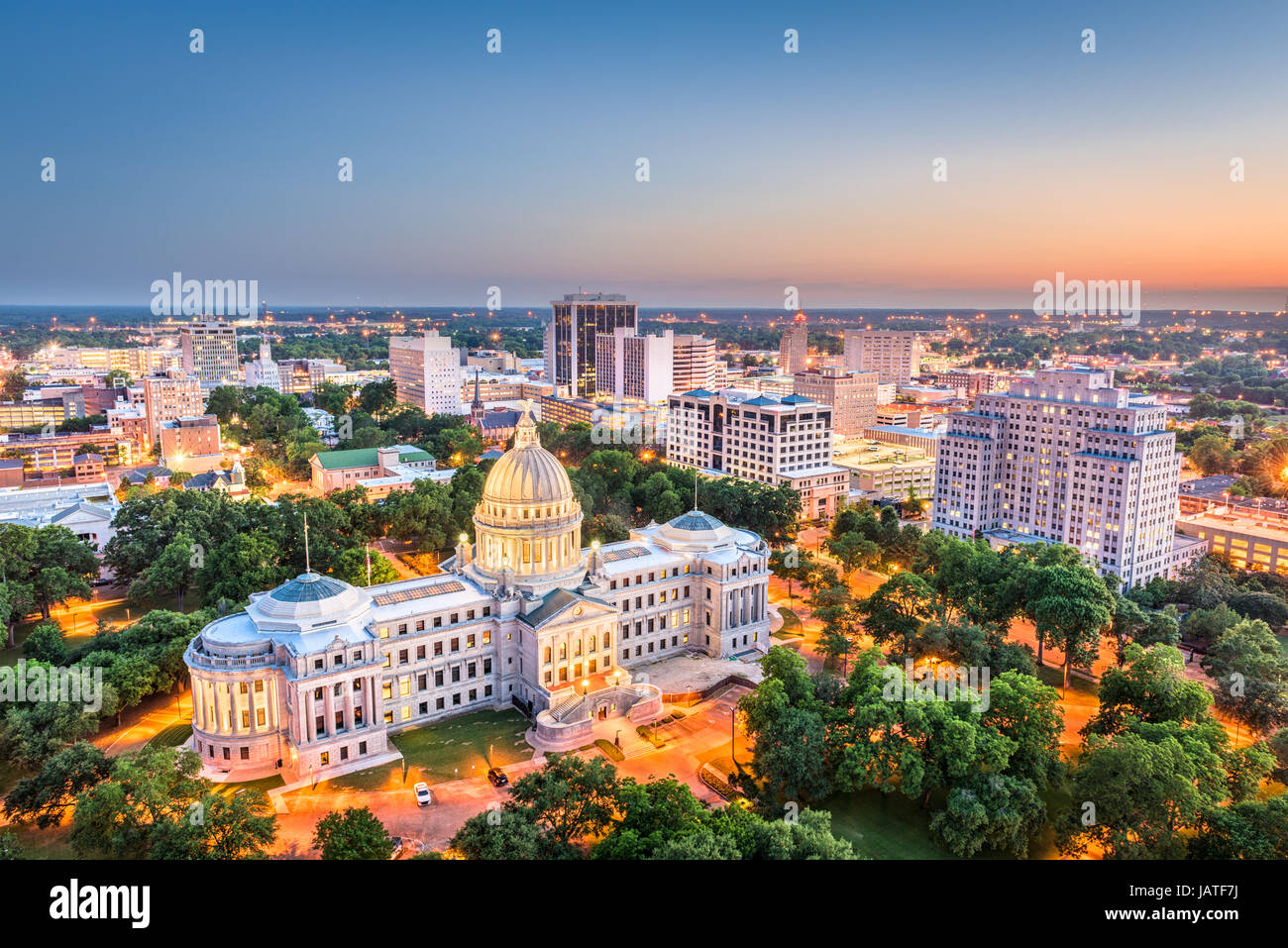 Jackson, Mississippi, USA cityscape at dusk Stock Photo Alamy