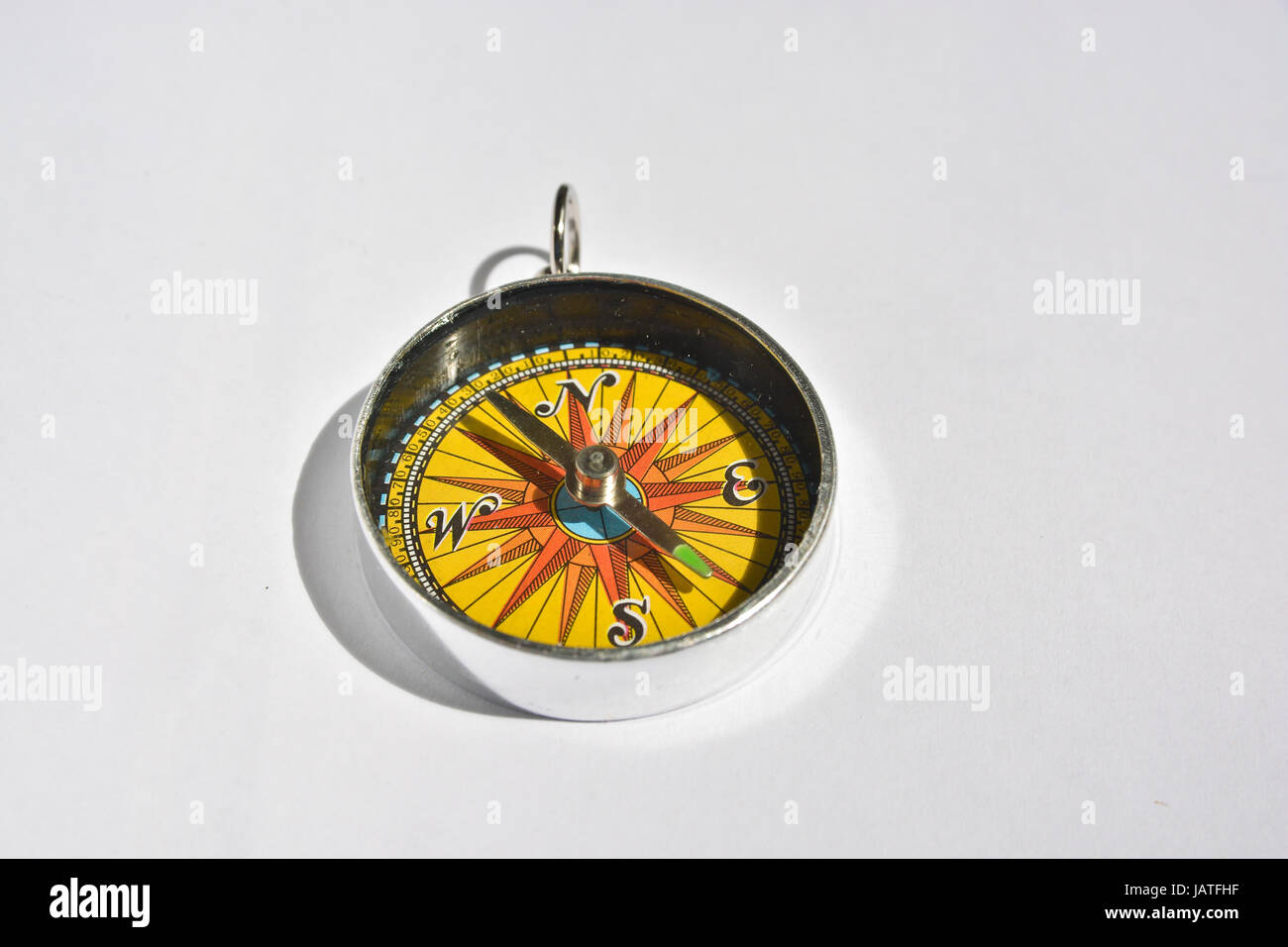 Compass. A reliable navigation tool on a white background. Stock Photo