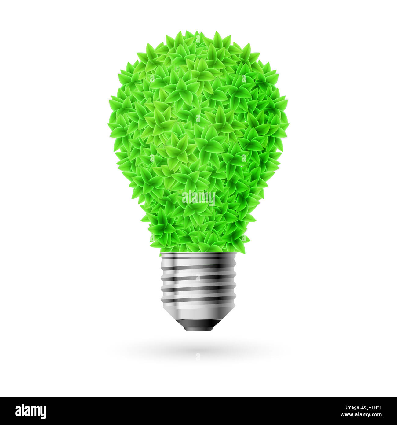 Lamp made of green leaves. Eco energy source Stock Photo - Alamy