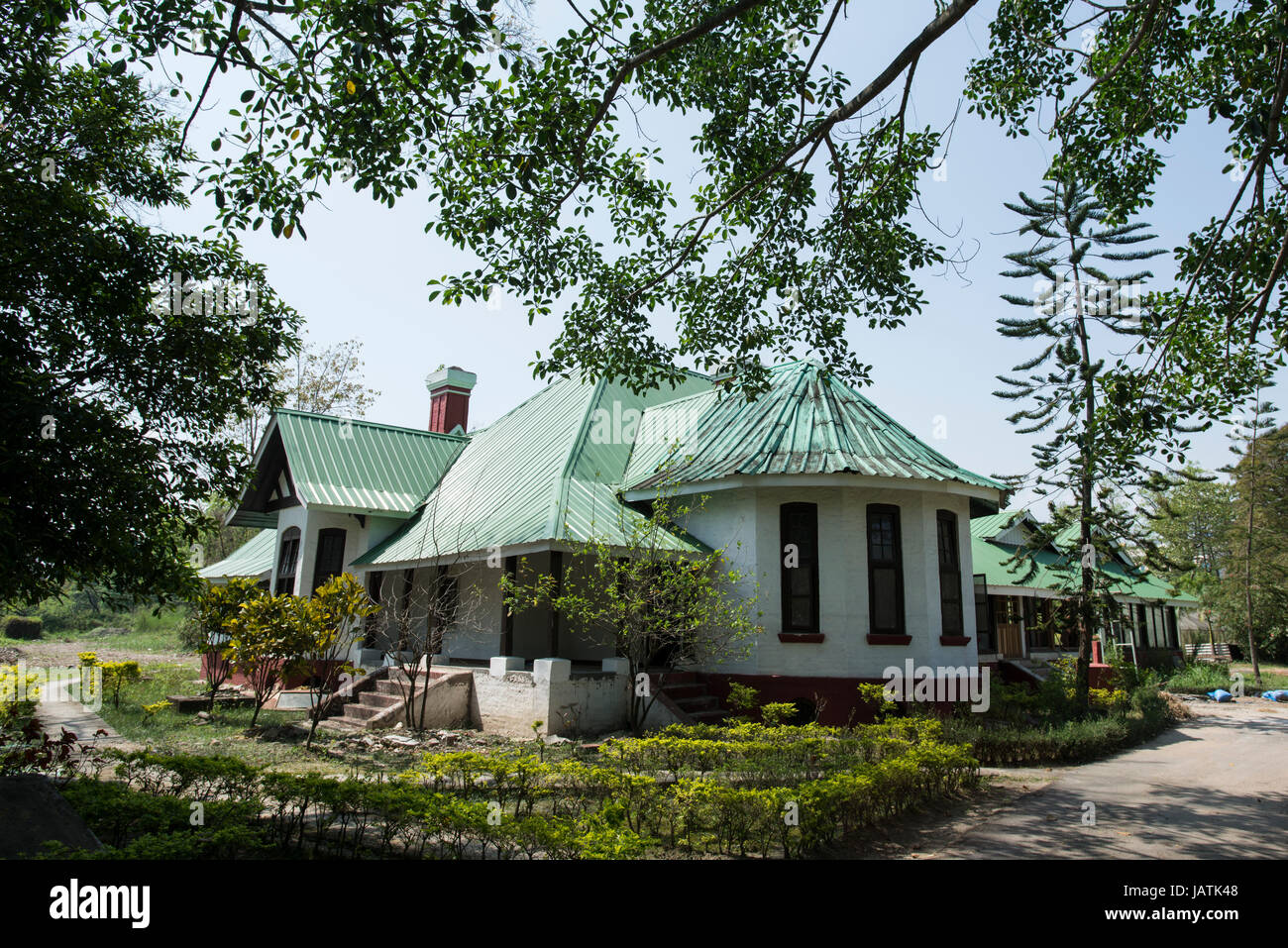 Field Marshal General Slim's Cottage in the grounds of Kangla Fort, Imphal, Manipur, India Stock Photo